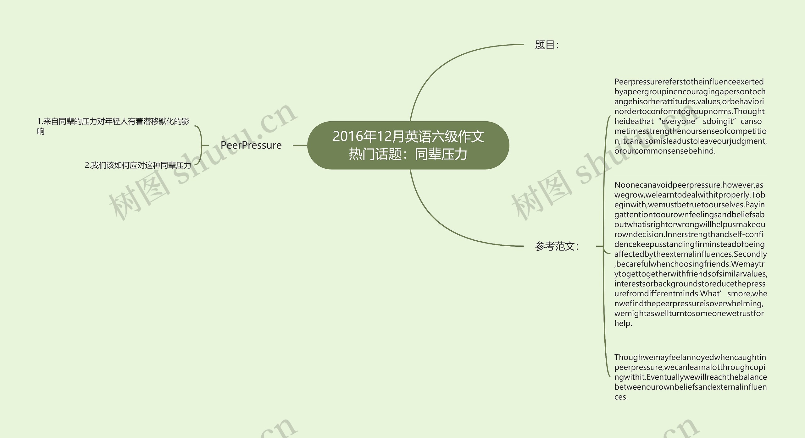 2016年12月英语六级作文热门话题：同辈压力