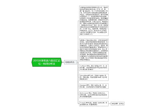 2015大学英语六级词汇记忆—构词分析法