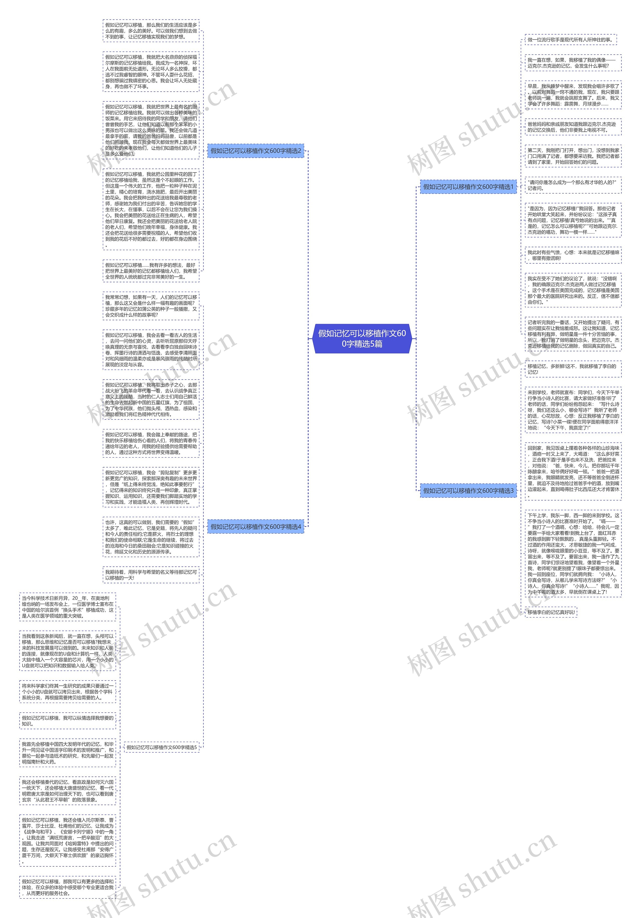假如记忆可以移植作文600字精选5篇思维导图