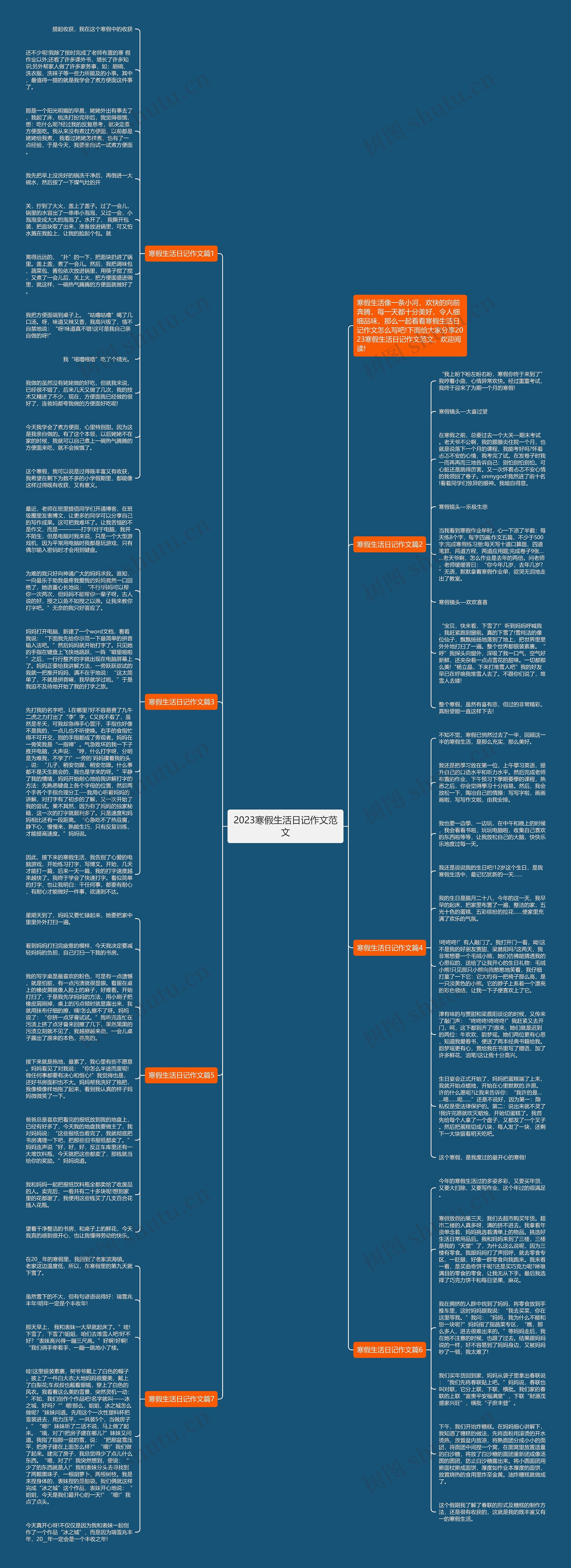 2023寒假生活日记作文范文思维导图