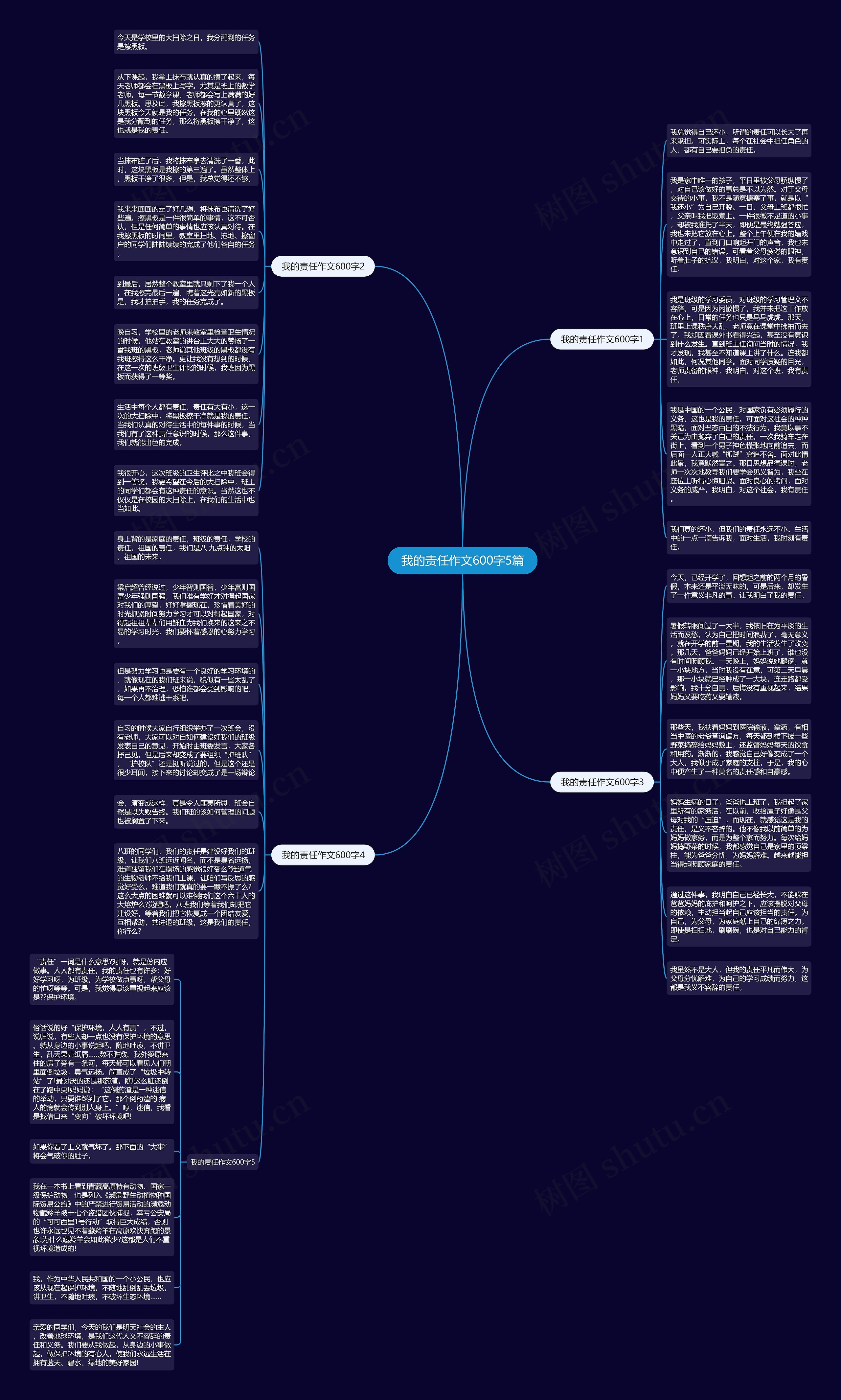 我的责任作文600字5篇思维导图