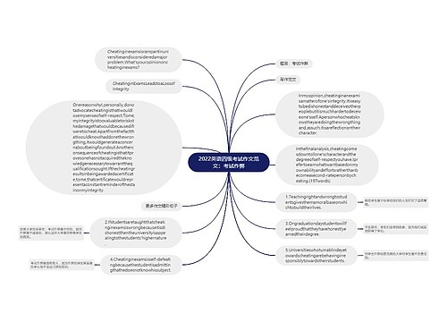 2022英语四级考试作文范文：考试作弊