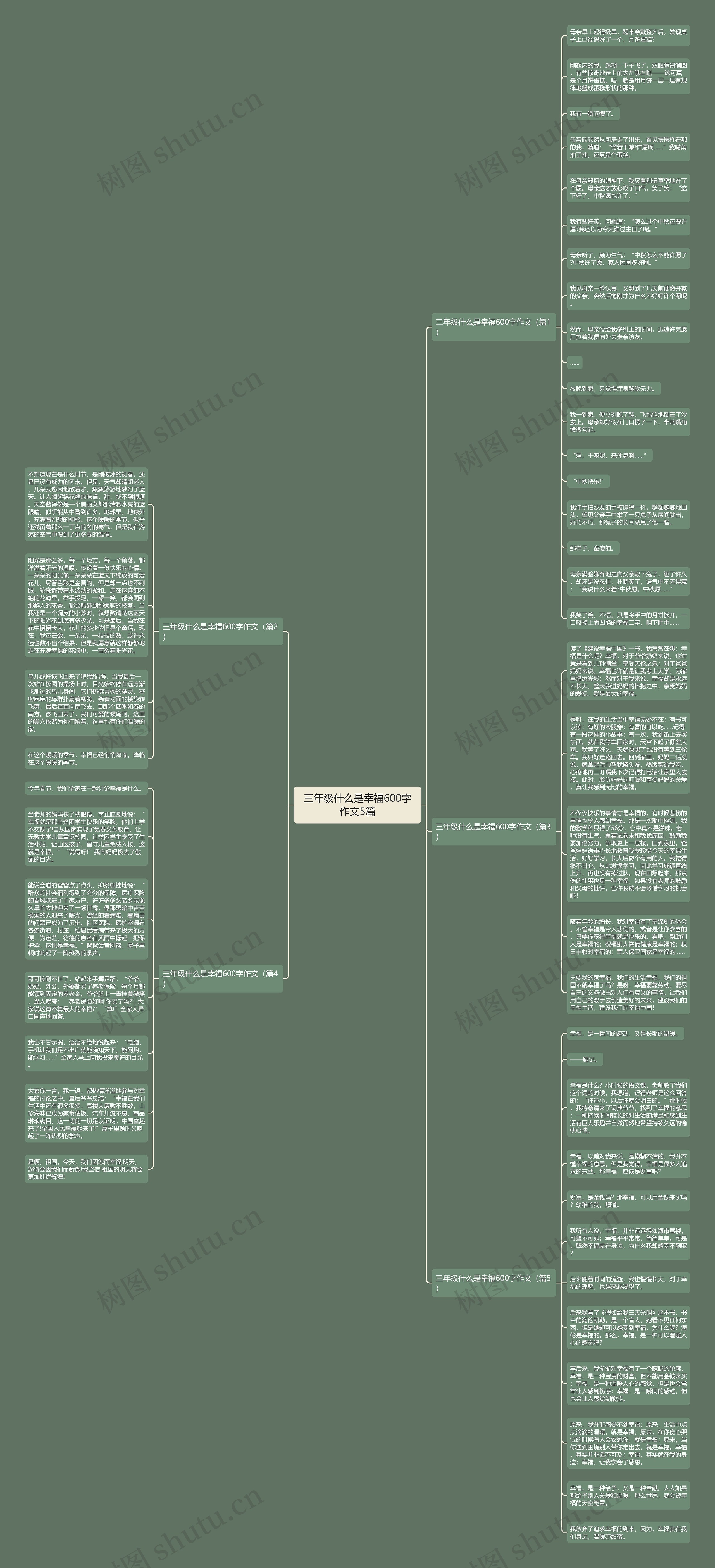 三年级什么是幸福600字作文5篇思维导图