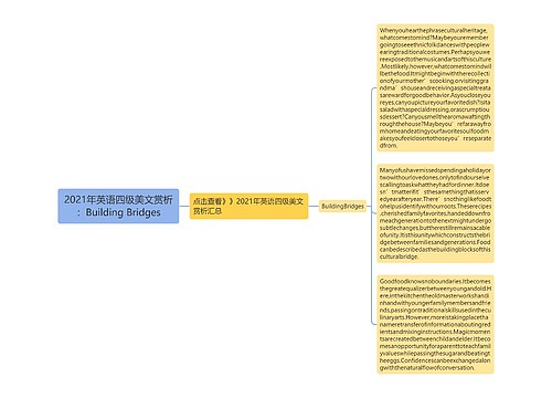 2021年英语四级美文赏析：Building Bridges