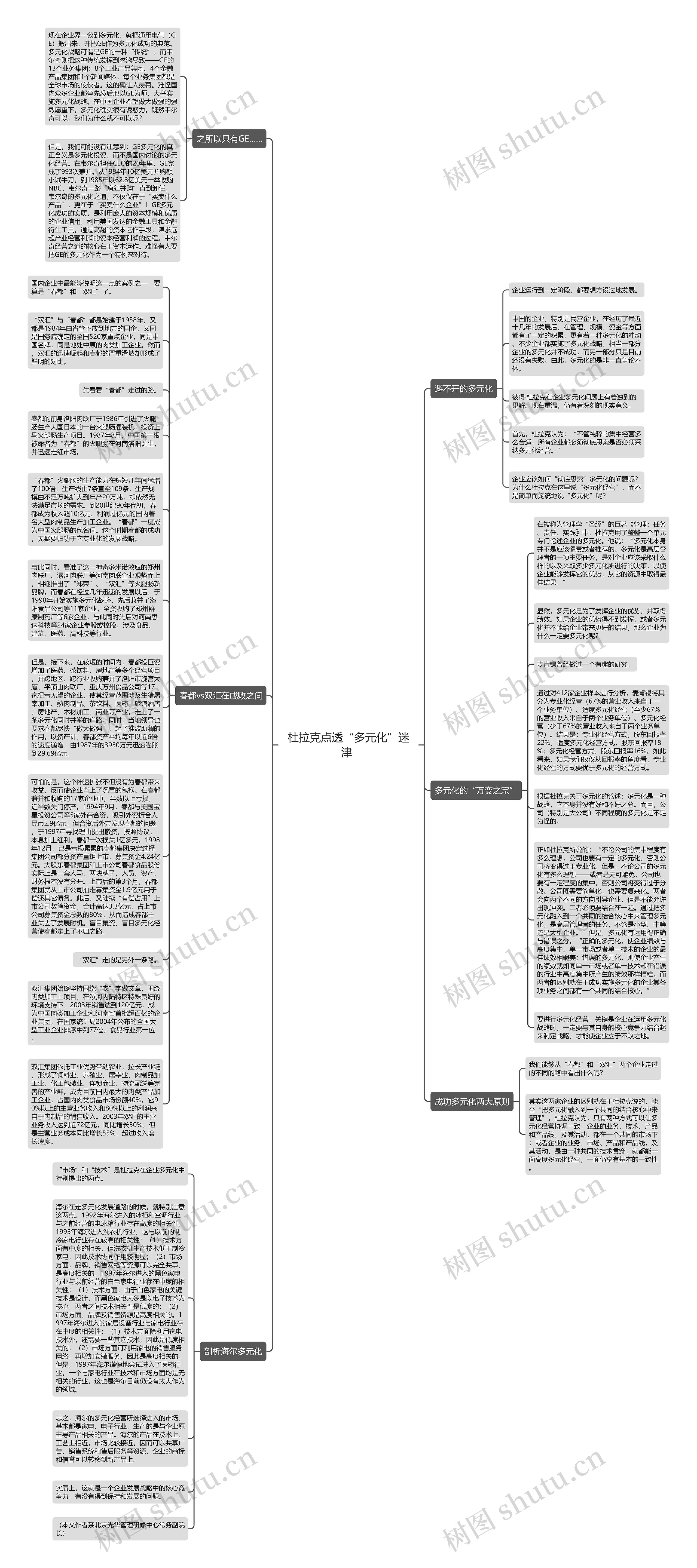 杜拉克点透“多元化”迷津 思维导图