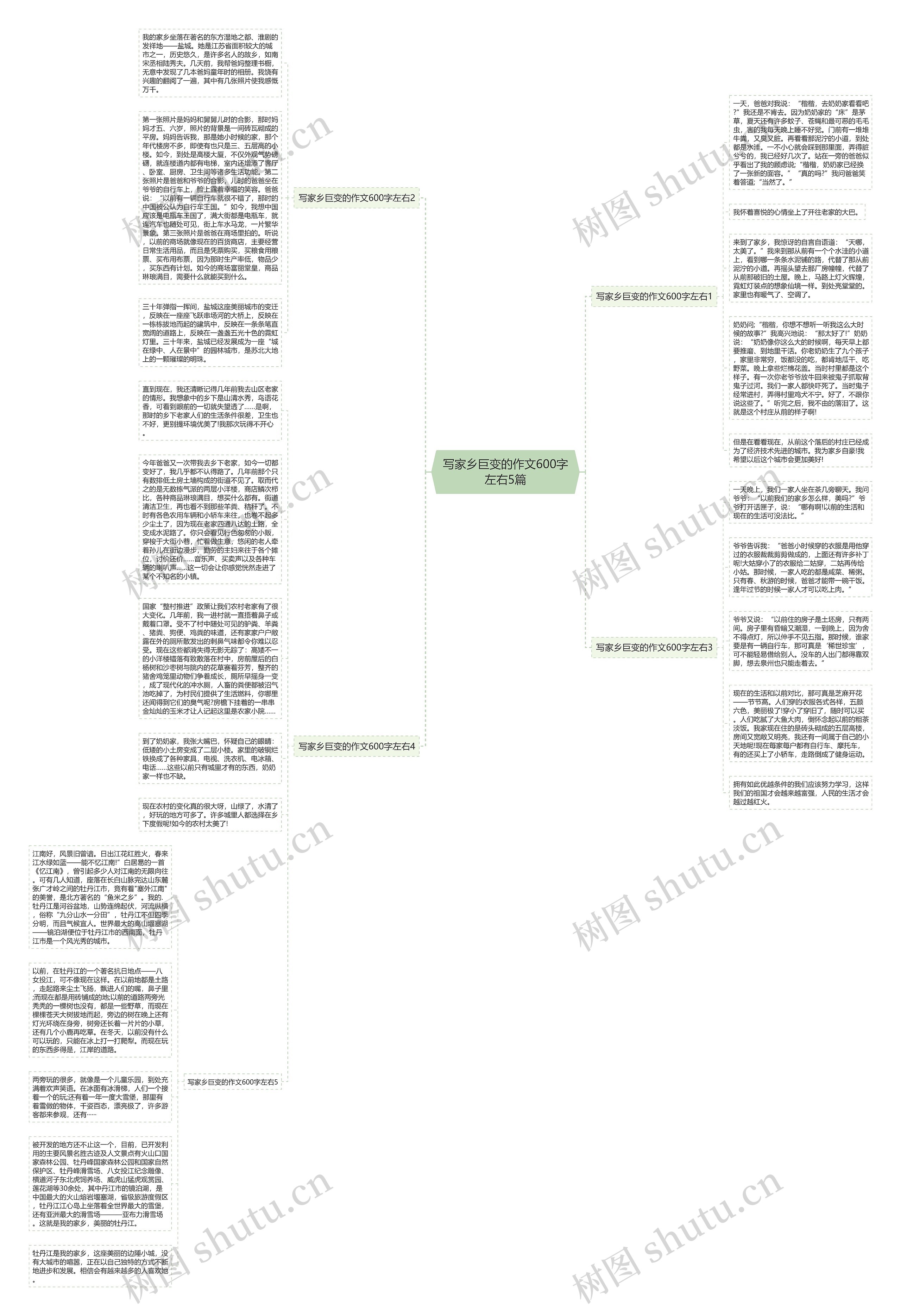 写家乡巨变的作文600字左右5篇思维导图