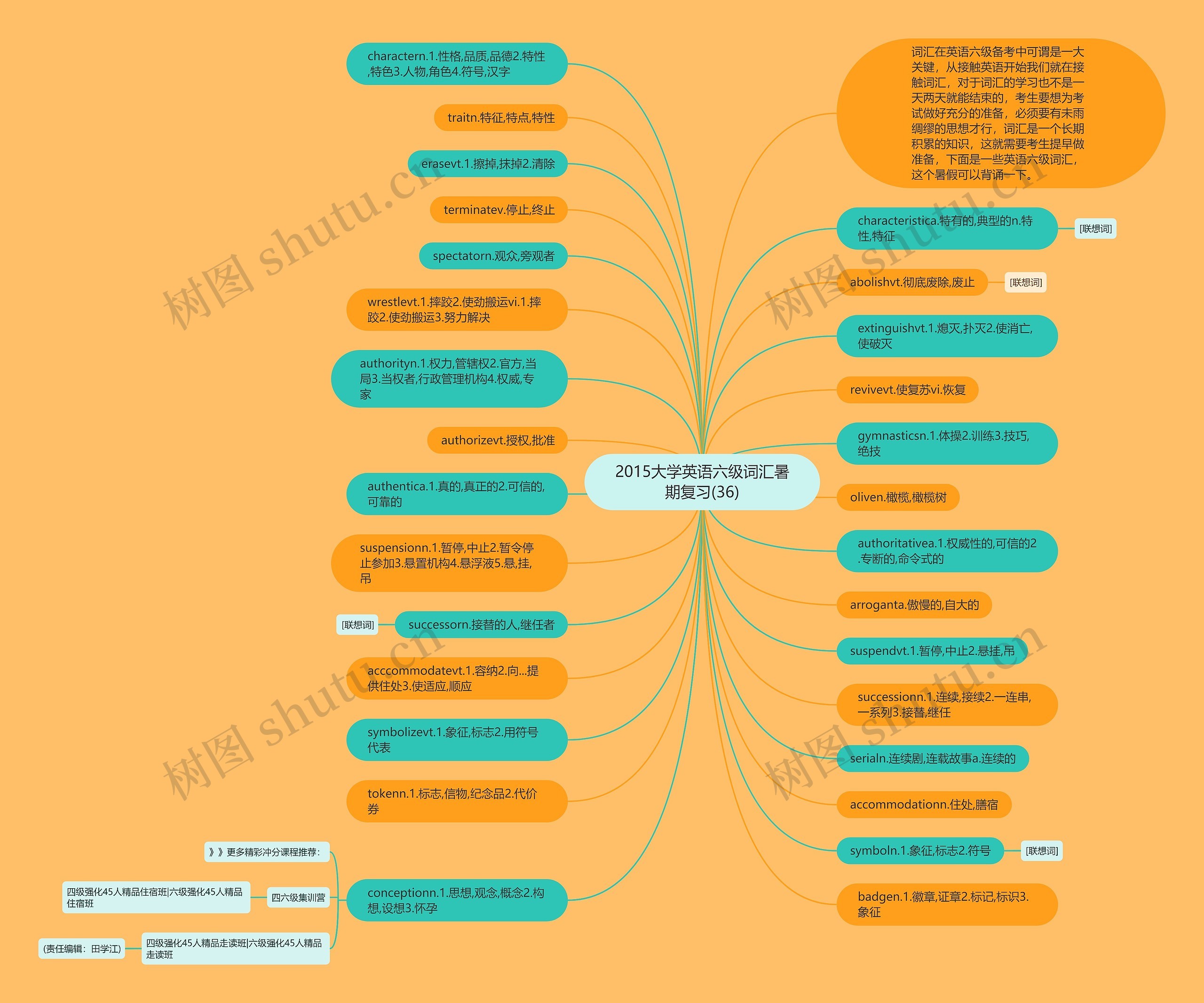 2015大学英语六级词汇暑期复习(36)思维导图