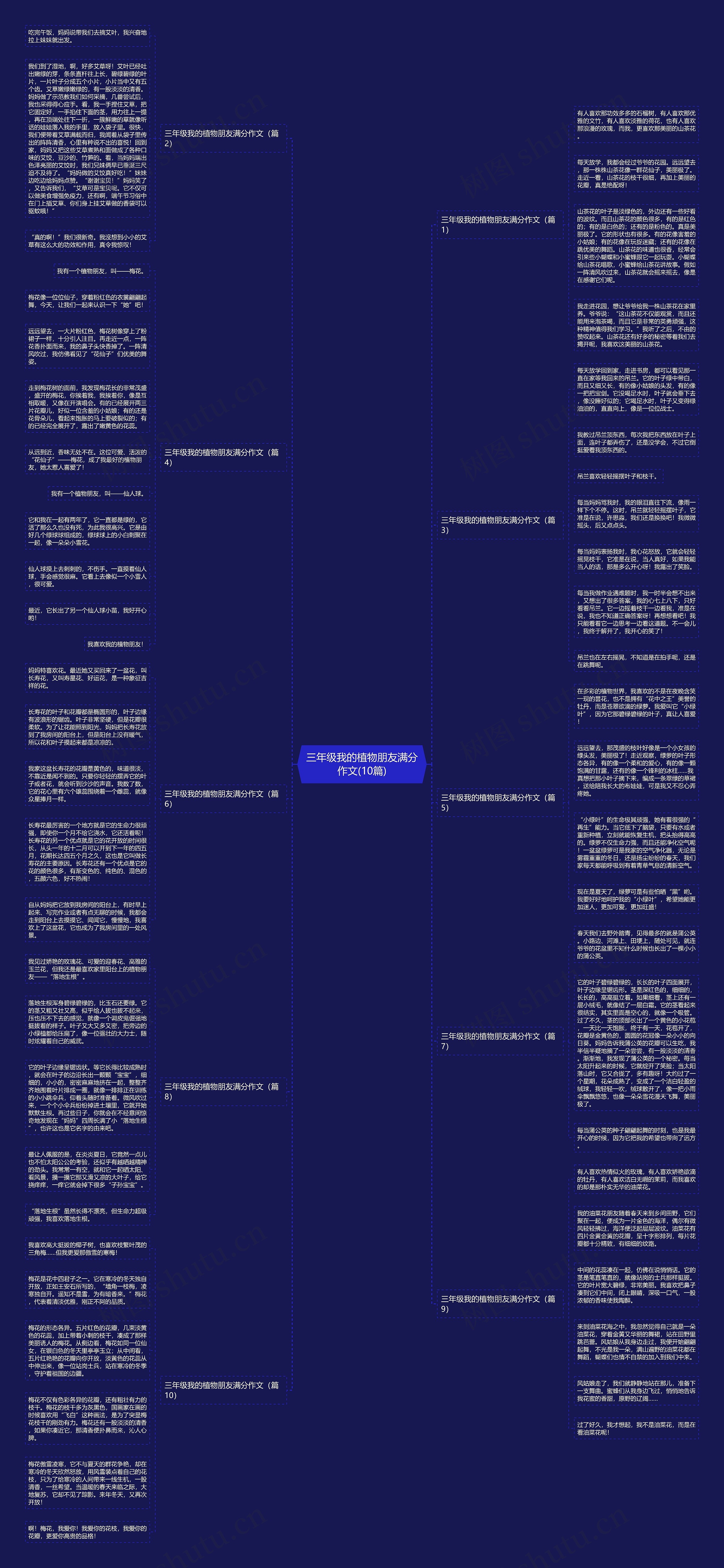 三年级我的植物朋友满分作文(10篇)思维导图