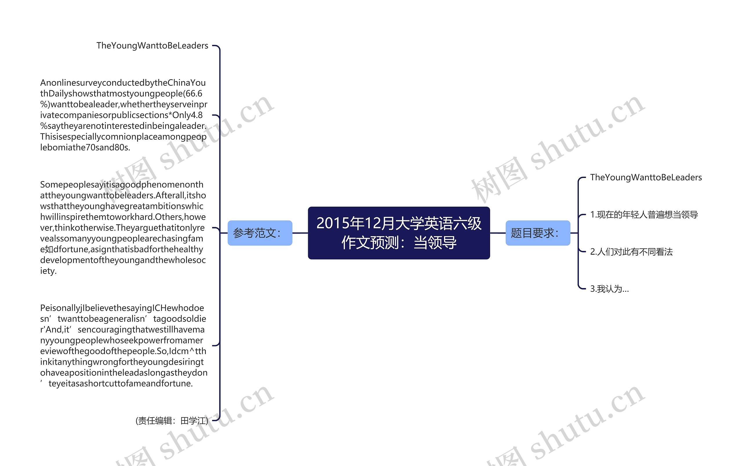 2015年12月大学英语六级作文预测：当领导思维导图