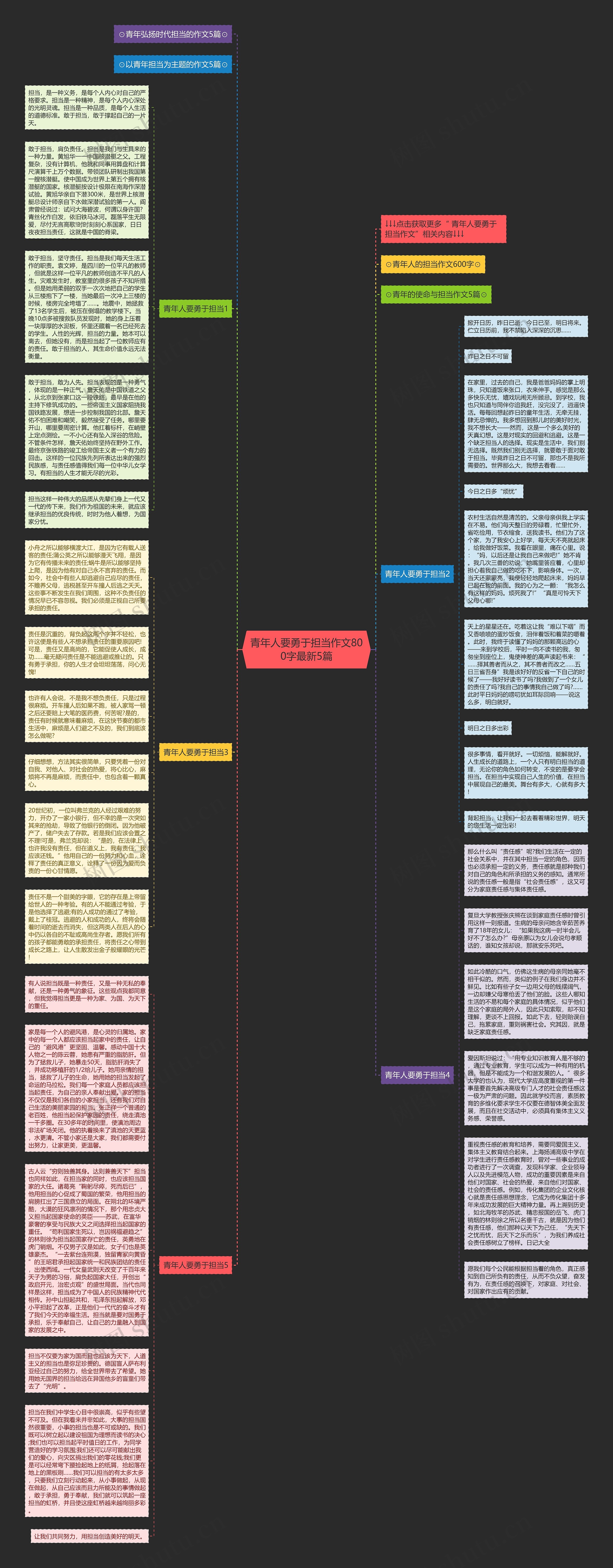 青年人要勇于担当作文800字最新5篇思维导图