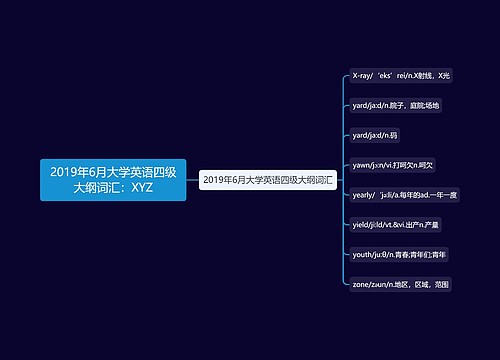 2019年6月大学英语四级大纲词汇：XYZ