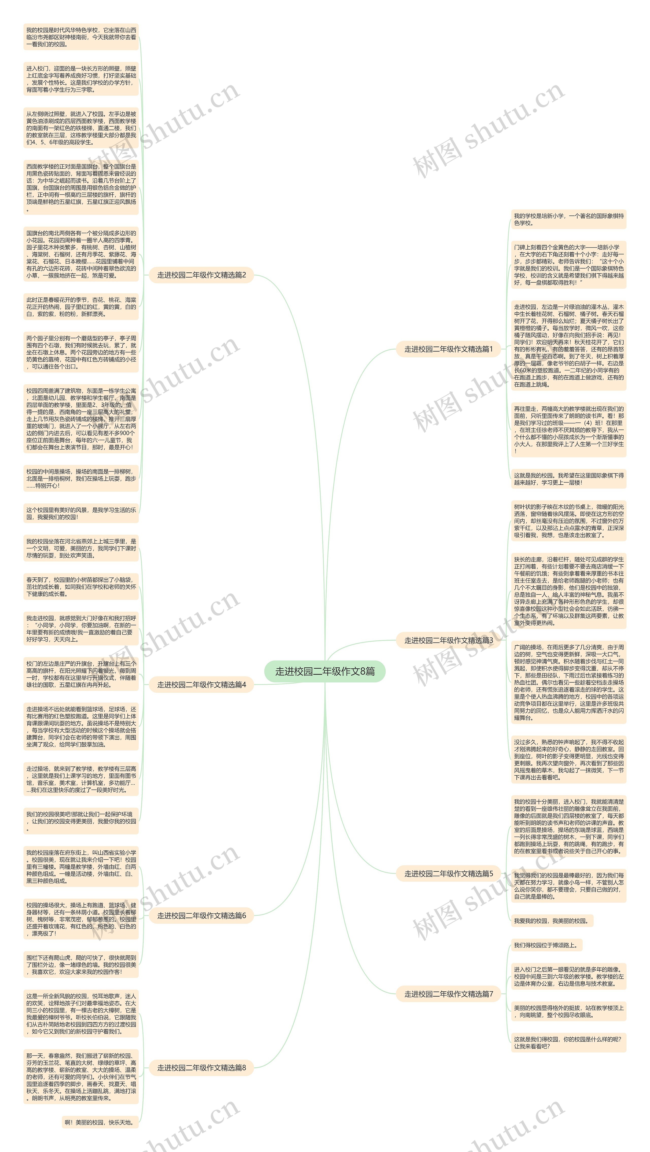 走进校园二年级作文8篇思维导图