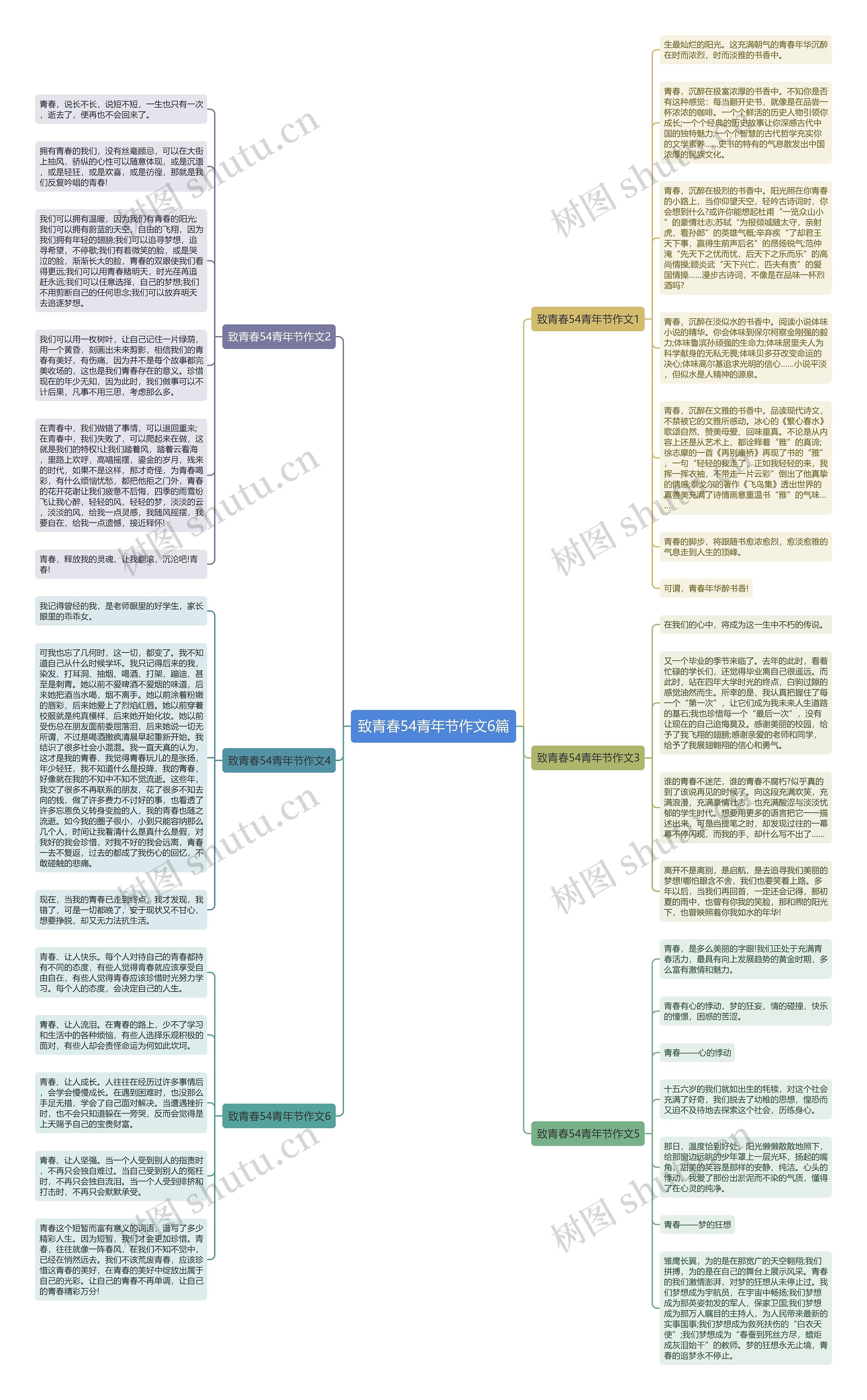 致青春54青年节作文6篇思维导图
