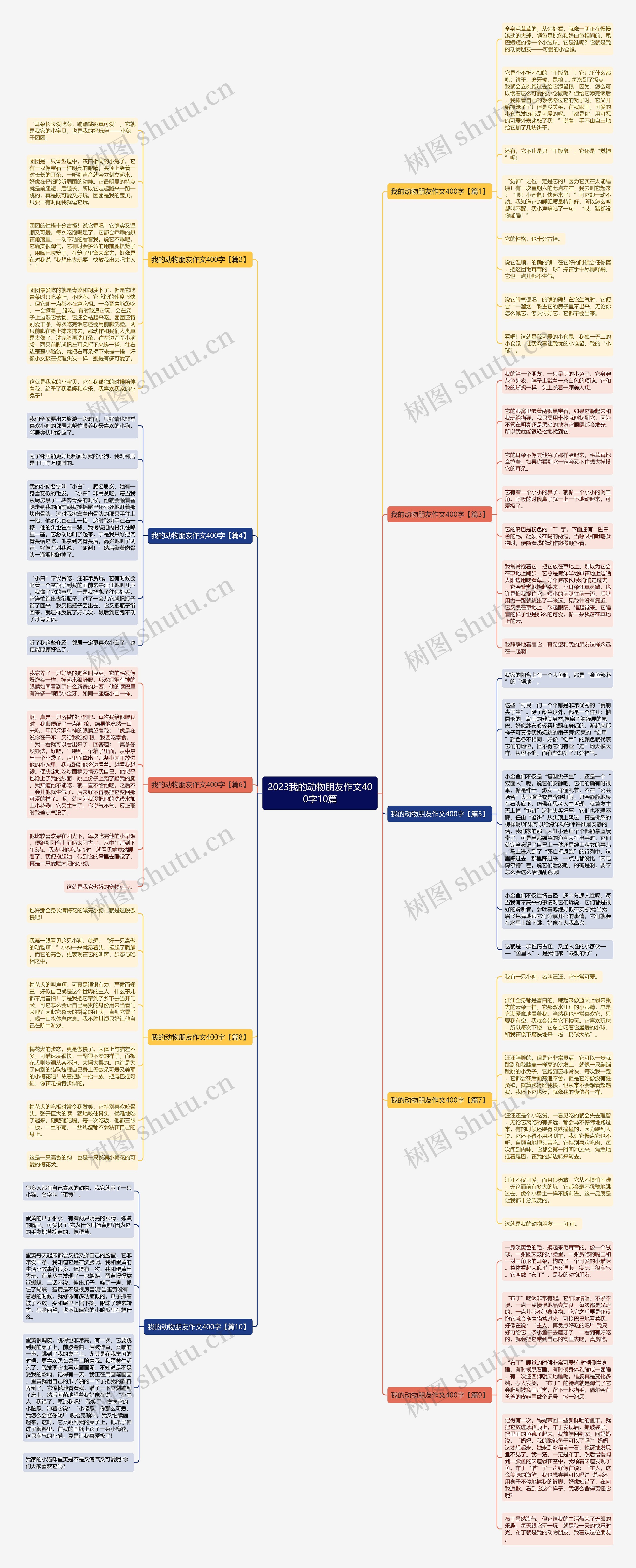 2023我的动物朋友作文400字10篇思维导图