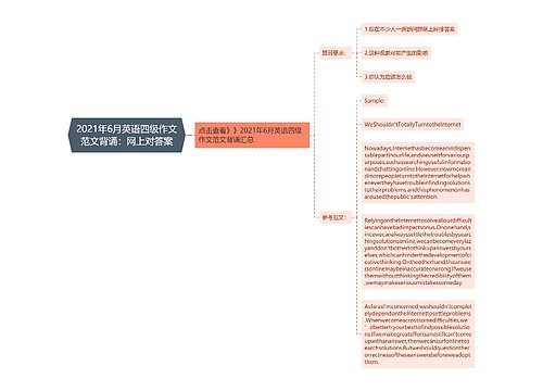 2021年6月英语四级作文范文背诵：网上对答案