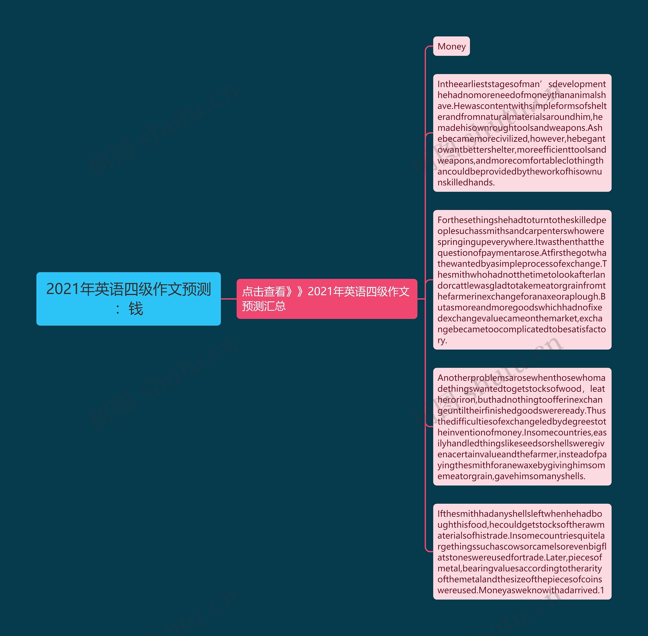 2021年英语四级作文预测：钱思维导图