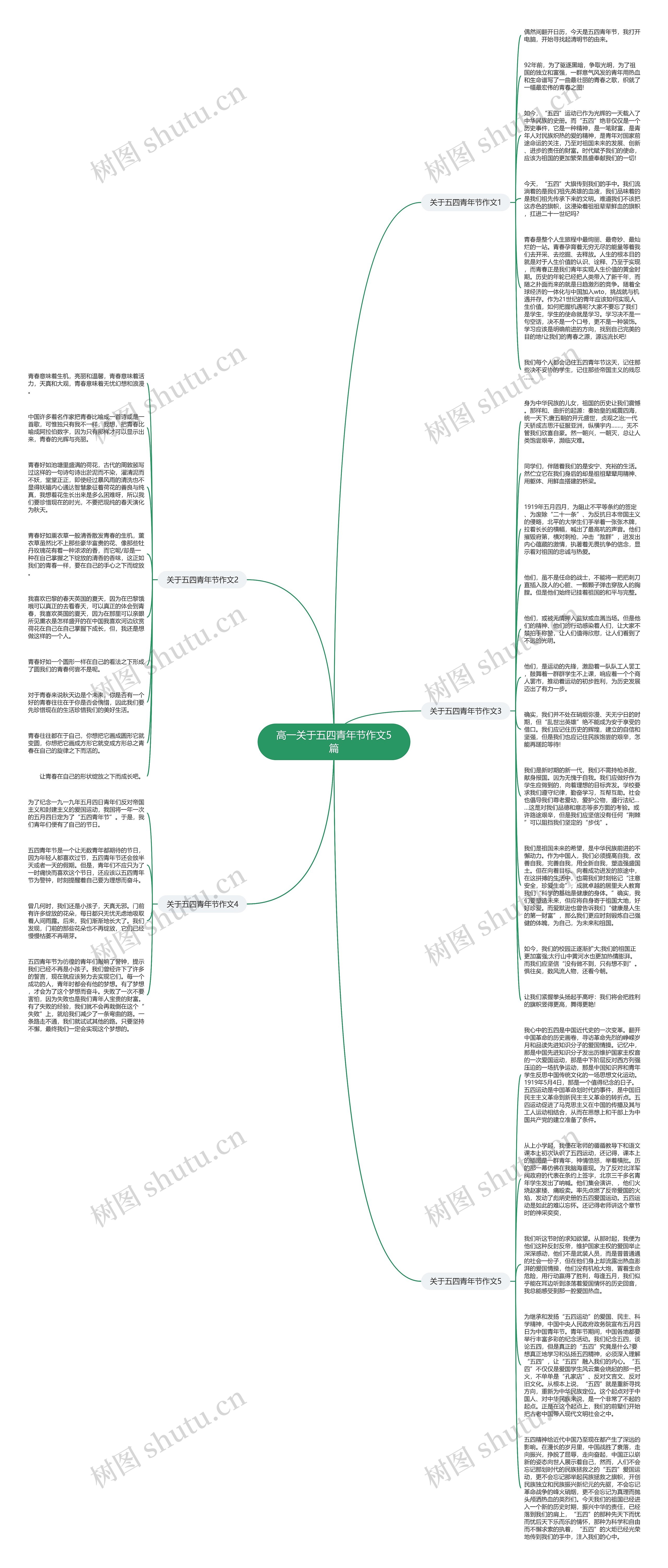 高一关于五四青年节作文5篇思维导图