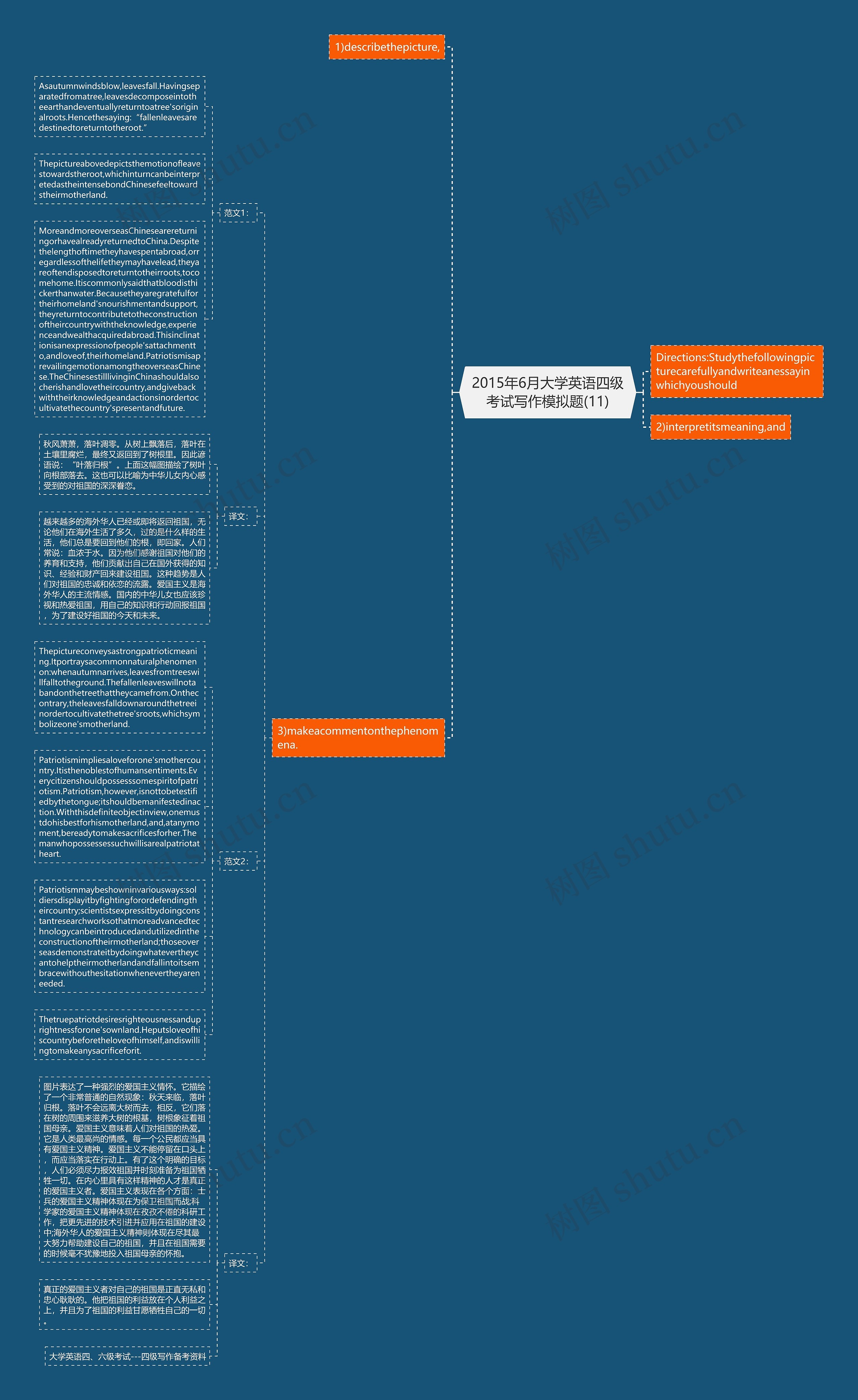 2015年6月大学英语四级考试写作模拟题(11)思维导图