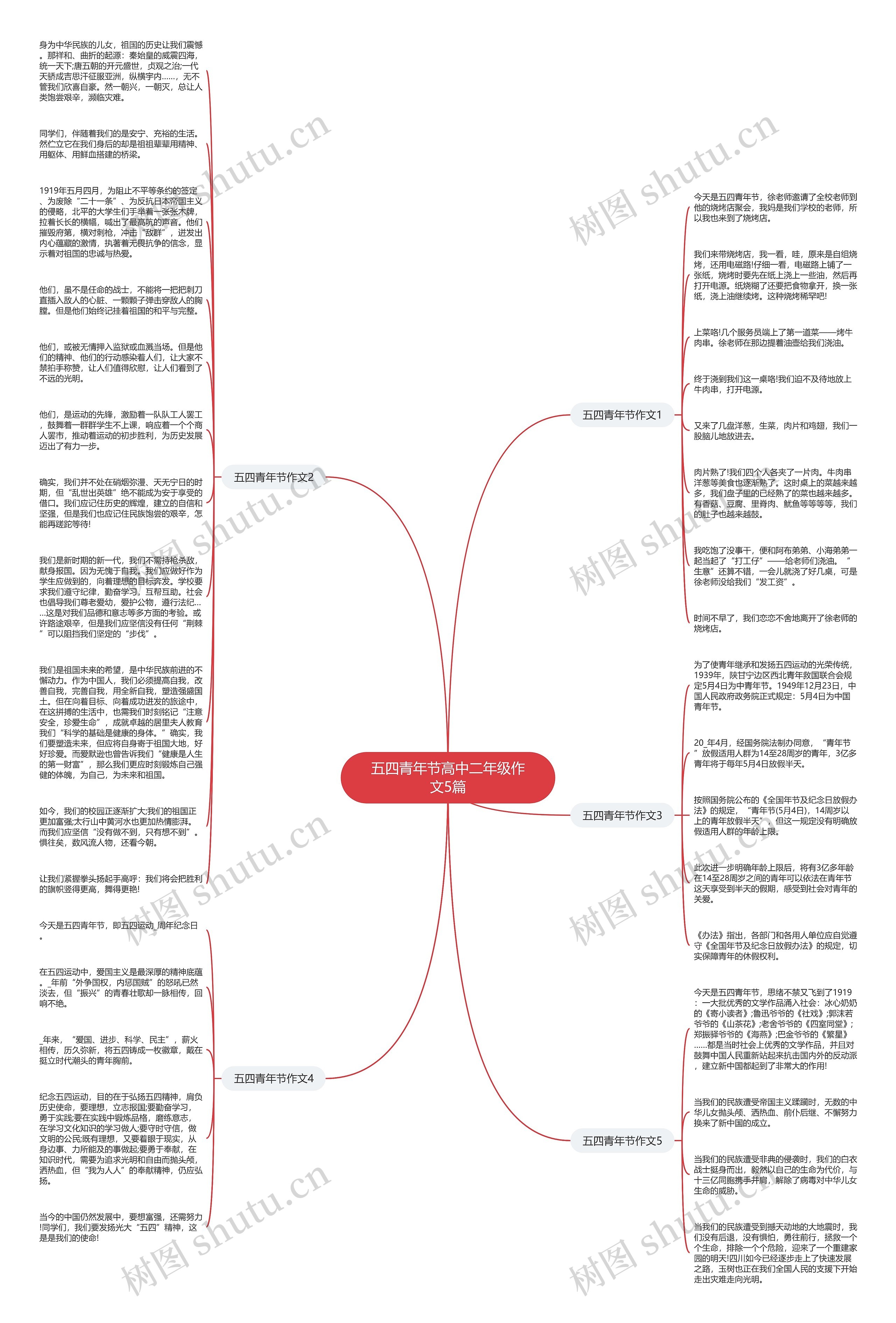 五四青年节高中二年级作文5篇思维导图