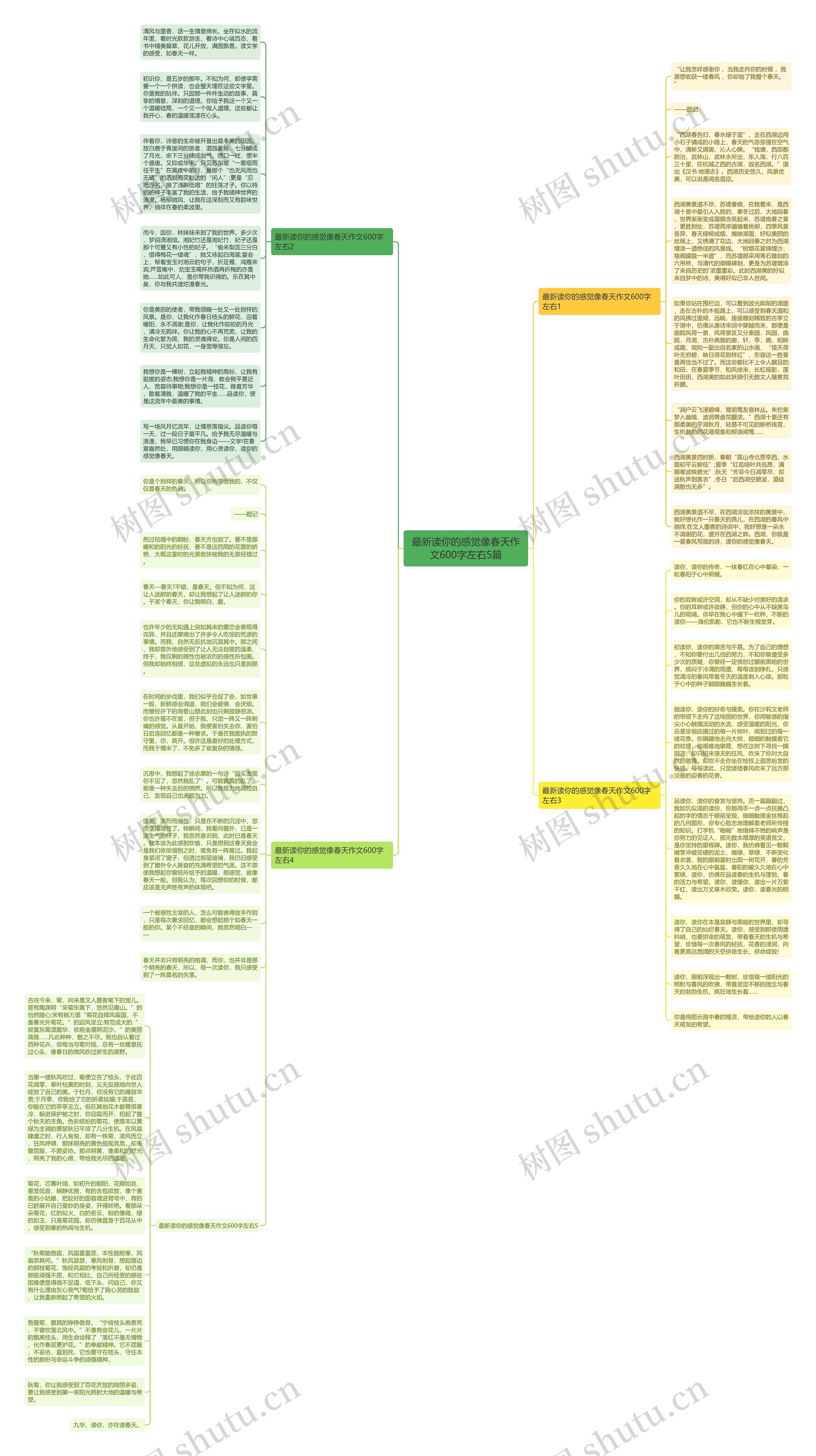 最新读你的感觉像春天作文600字左右5篇思维导图