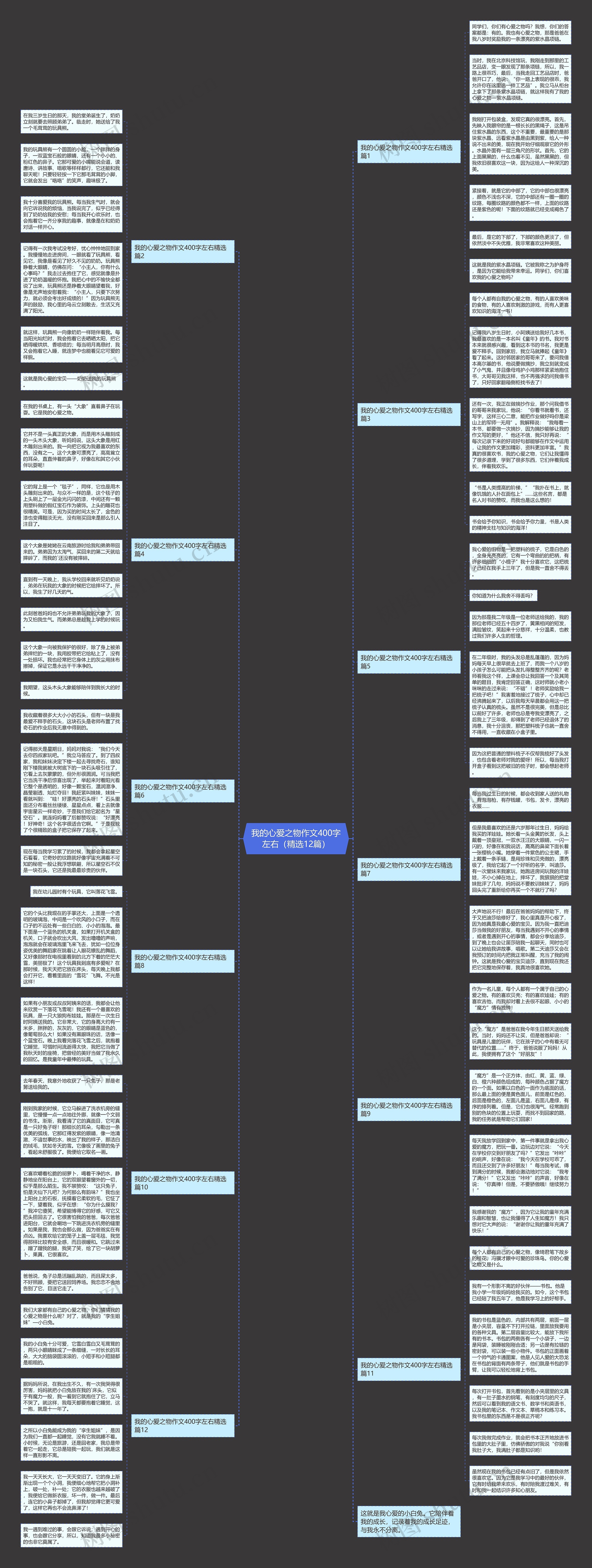 我的心爱之物作文400字左右（精选12篇）思维导图