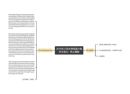 2016年12月大学英语六级作文范文：网上购物