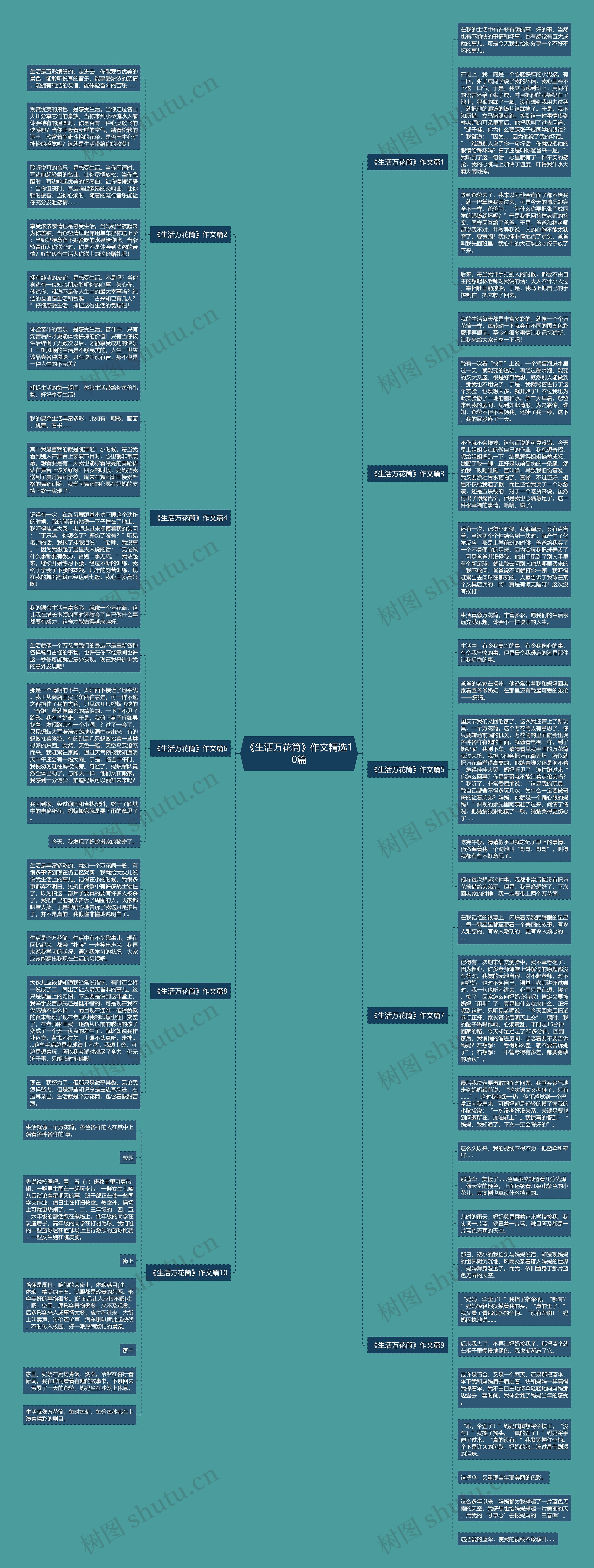 《生活万花筒》作文精选10篇思维导图