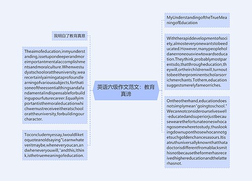 英语六级作文范文：教育真谛