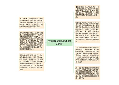 不值得救 克莱斯勒可能被迫清算 