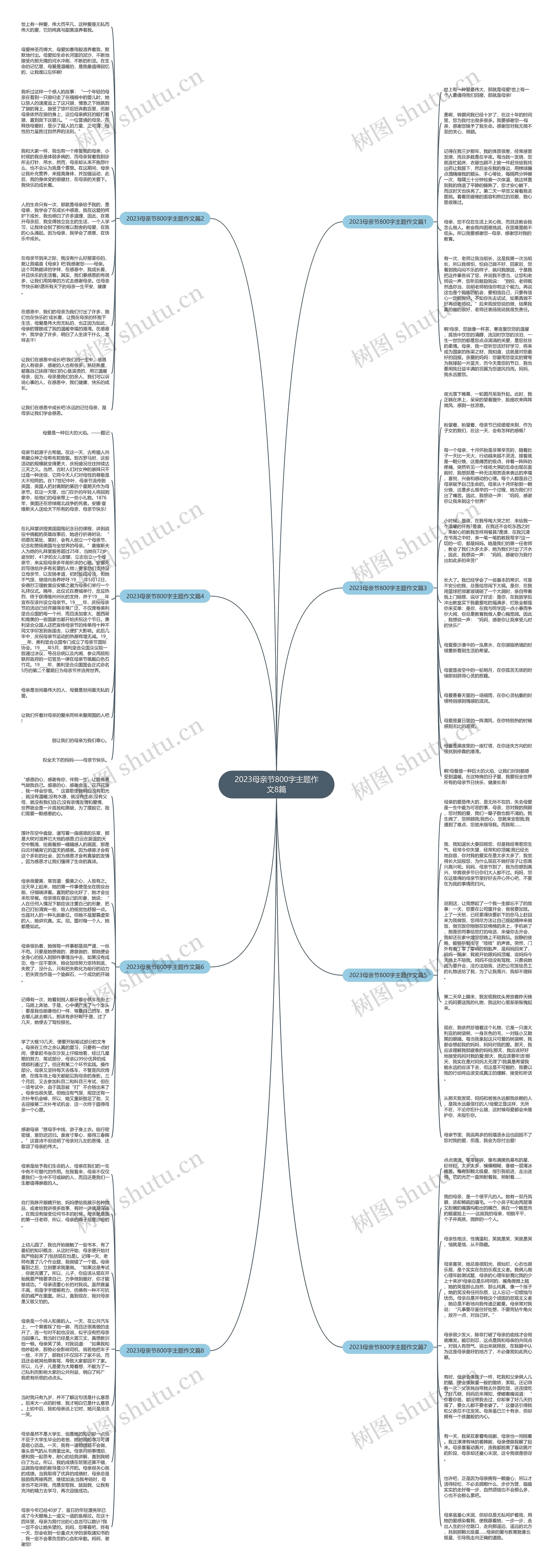 2023母亲节800字主题作文8篇思维导图