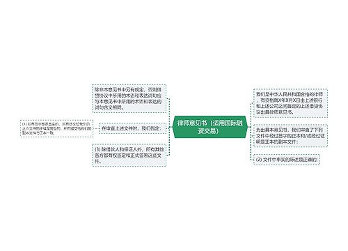 律师意见书（适用国际融资交易）