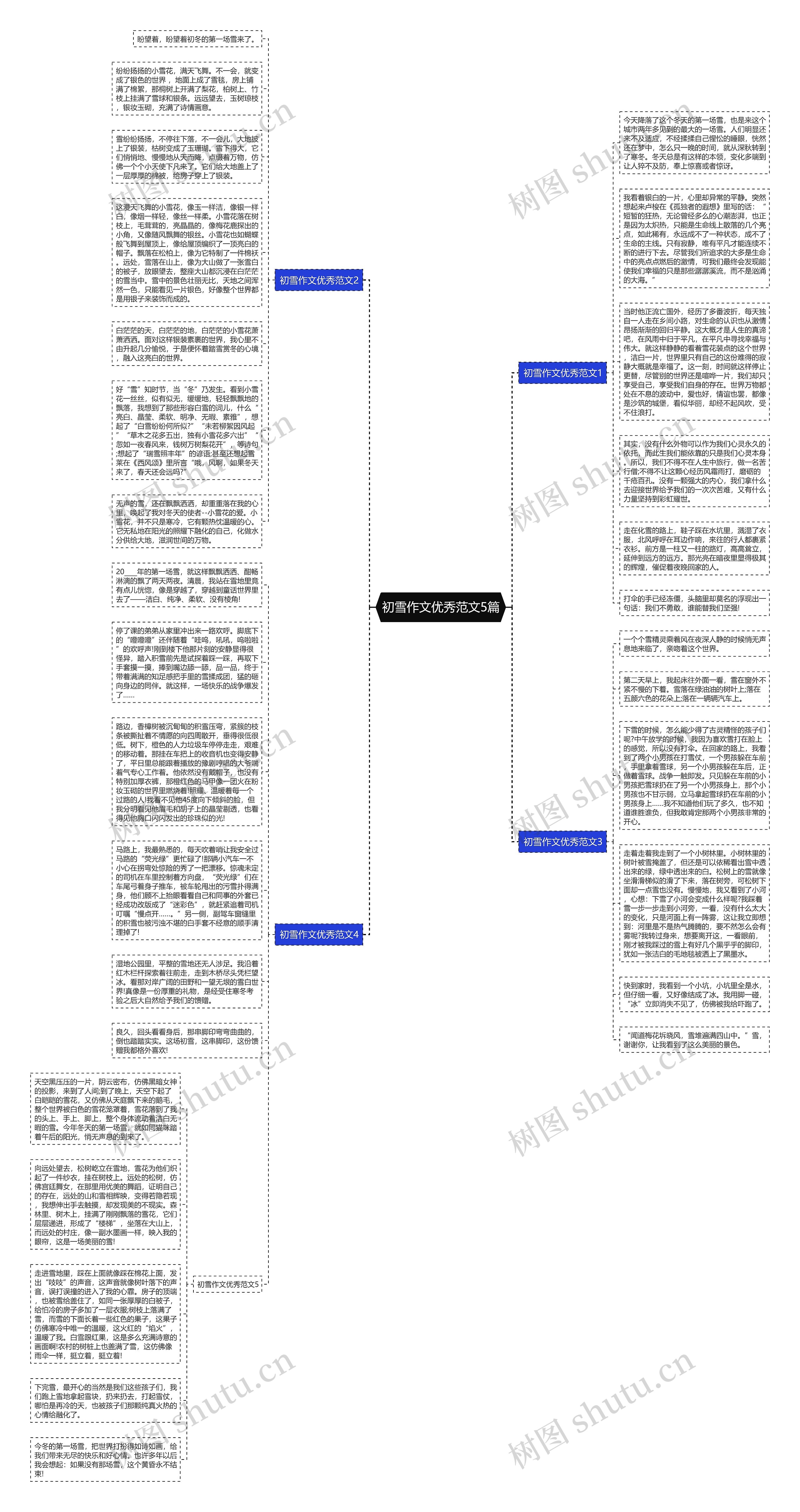 初雪作文优秀范文5篇思维导图
