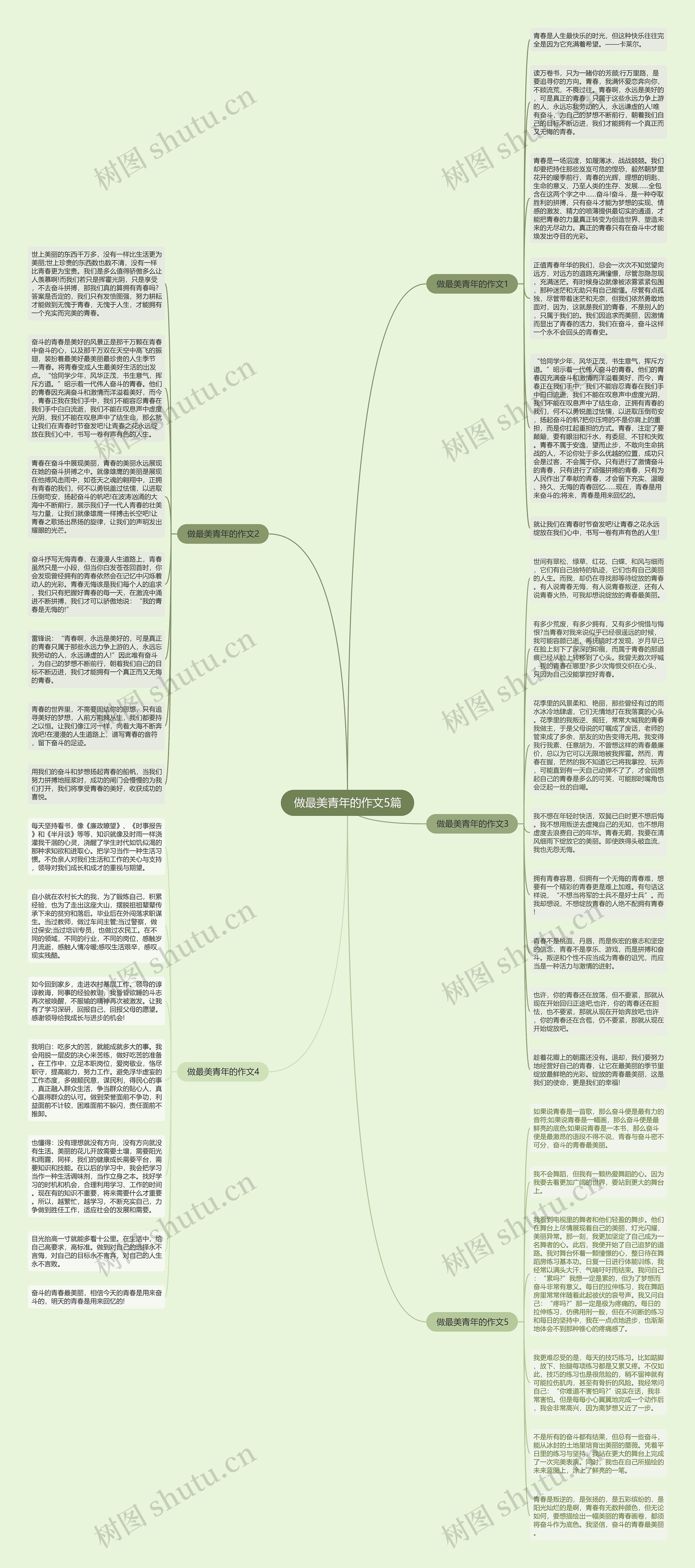 做最美青年的作文5篇思维导图
