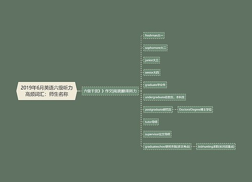 2019年6月英语六级听力高频词汇：师生名称