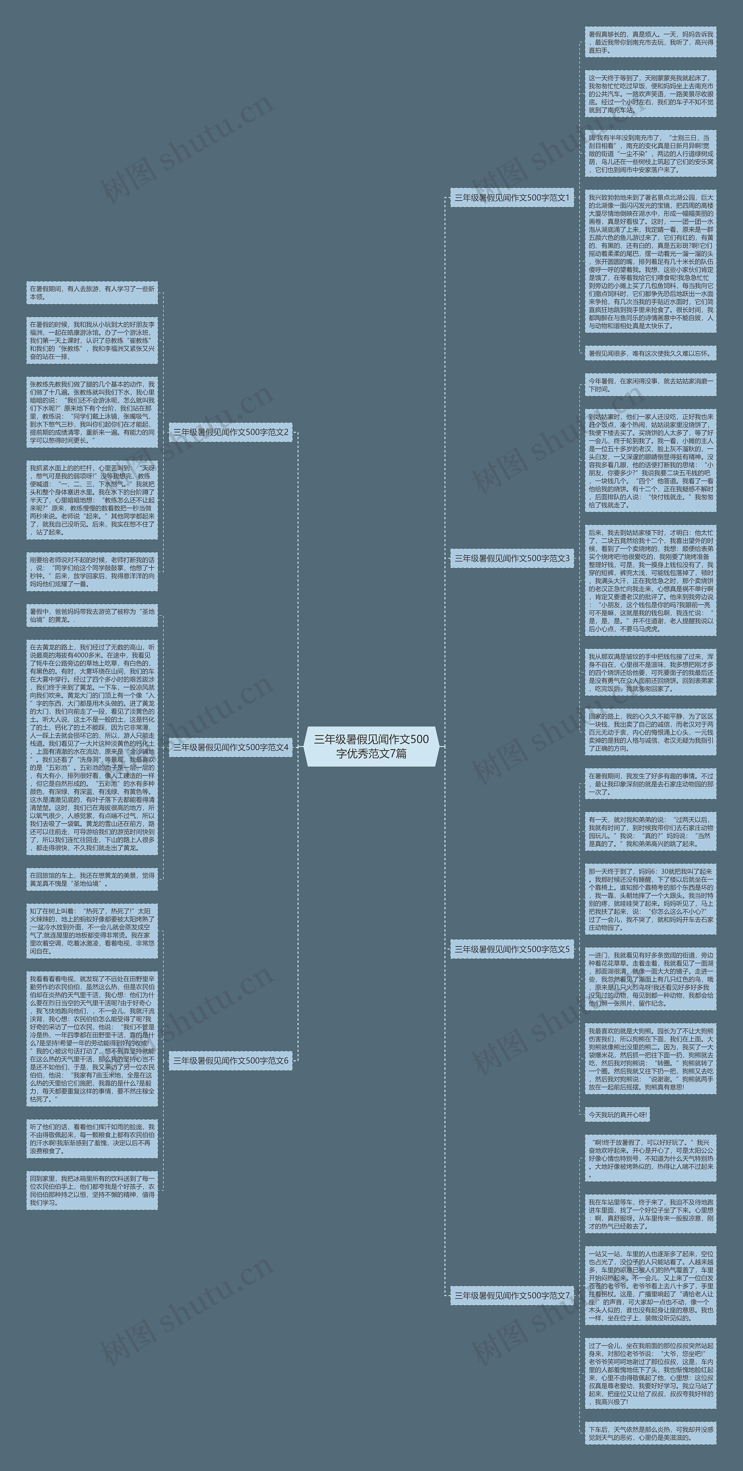 三年级暑假见闻作文500字优秀范文7篇思维导图