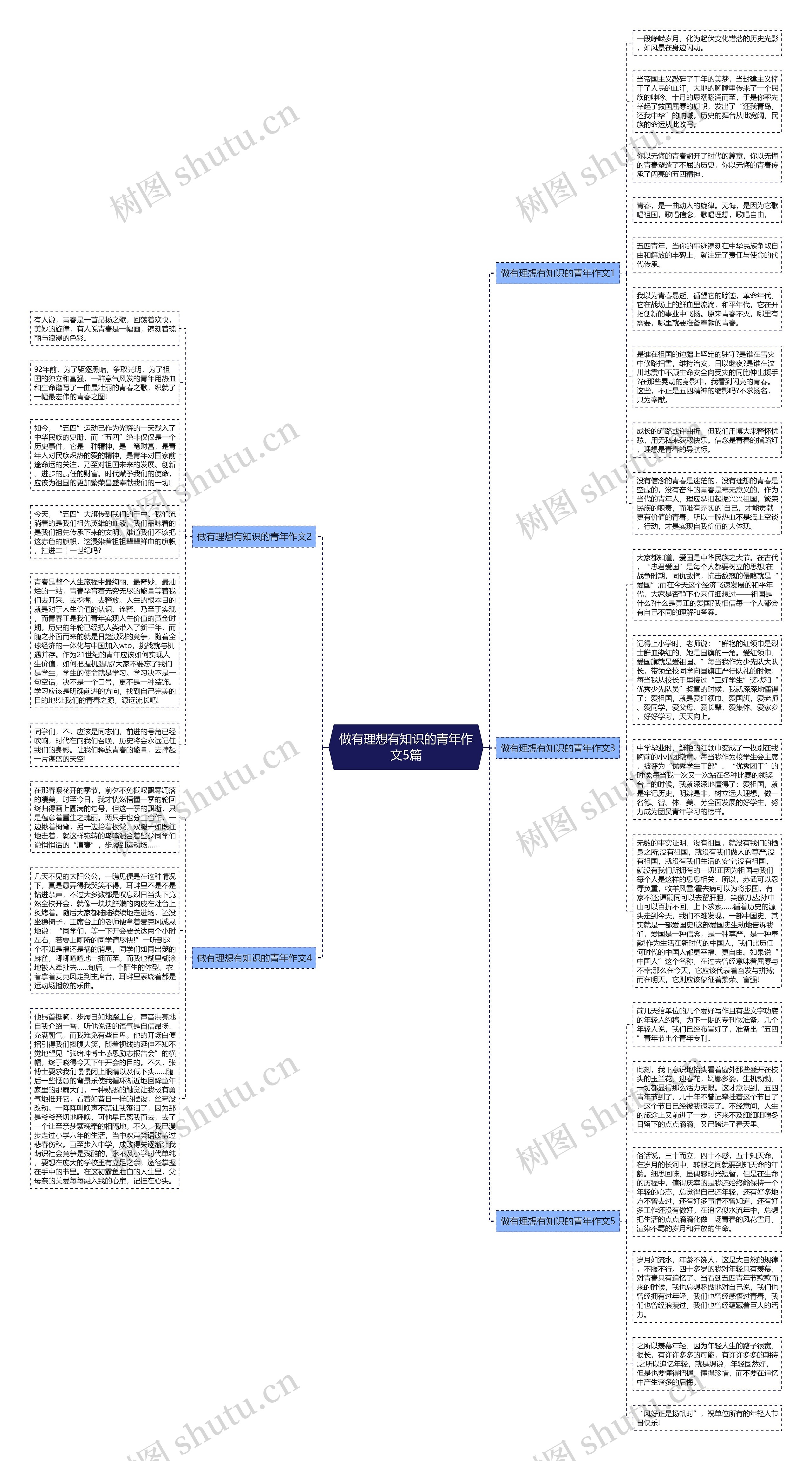 做有理想有知识的青年作文5篇思维导图