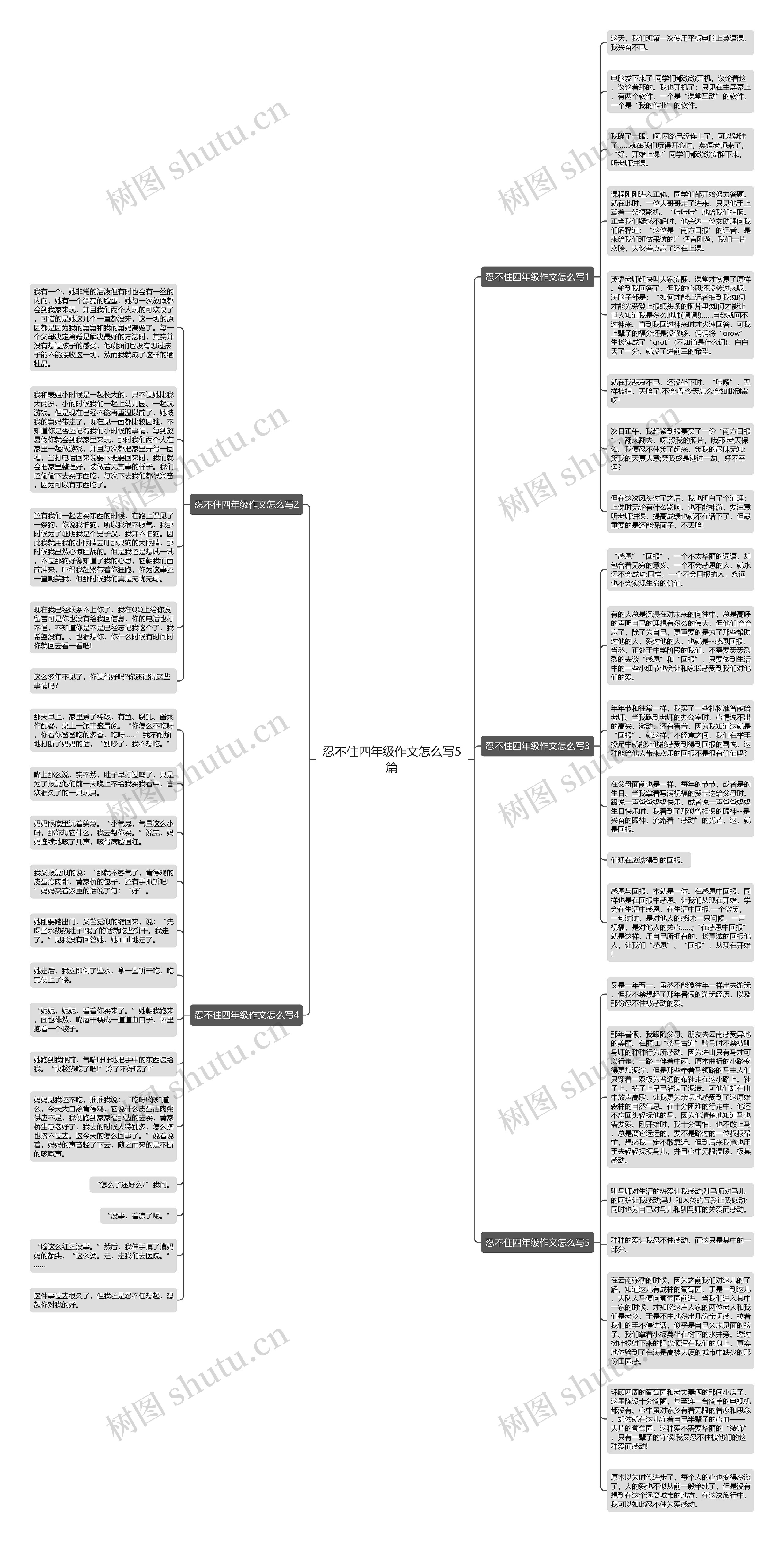 忍不住四年级作文怎么写5篇思维导图