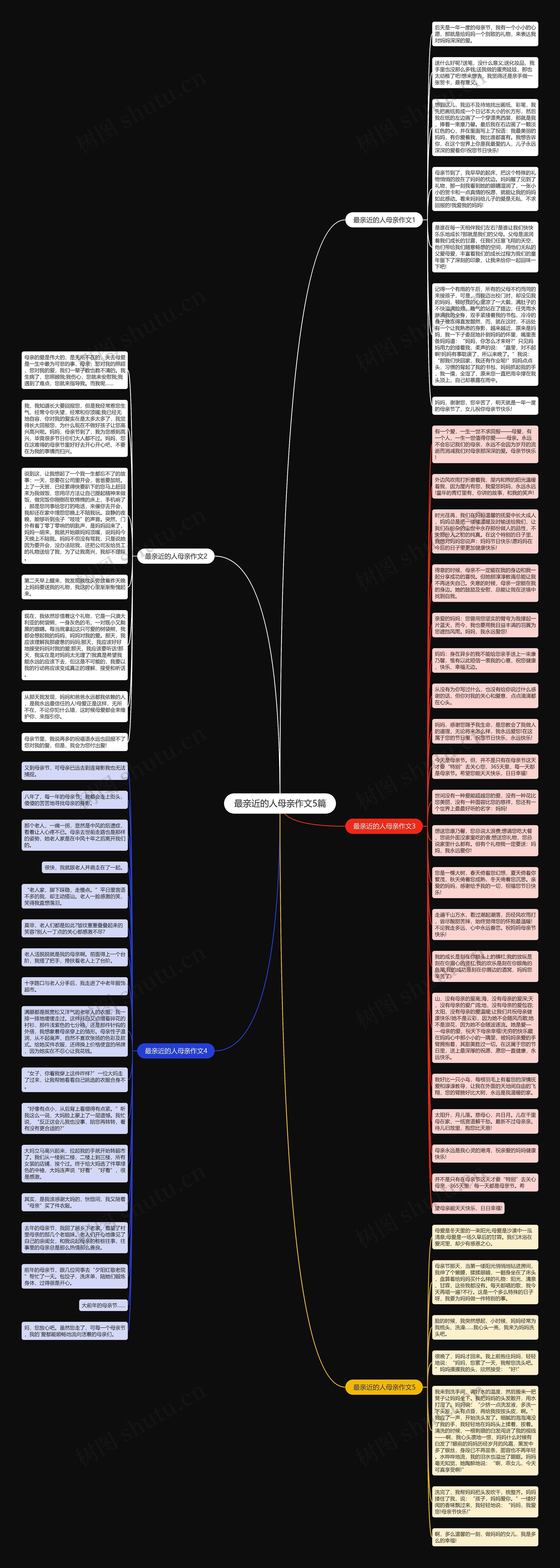 最亲近的人母亲作文5篇思维导图