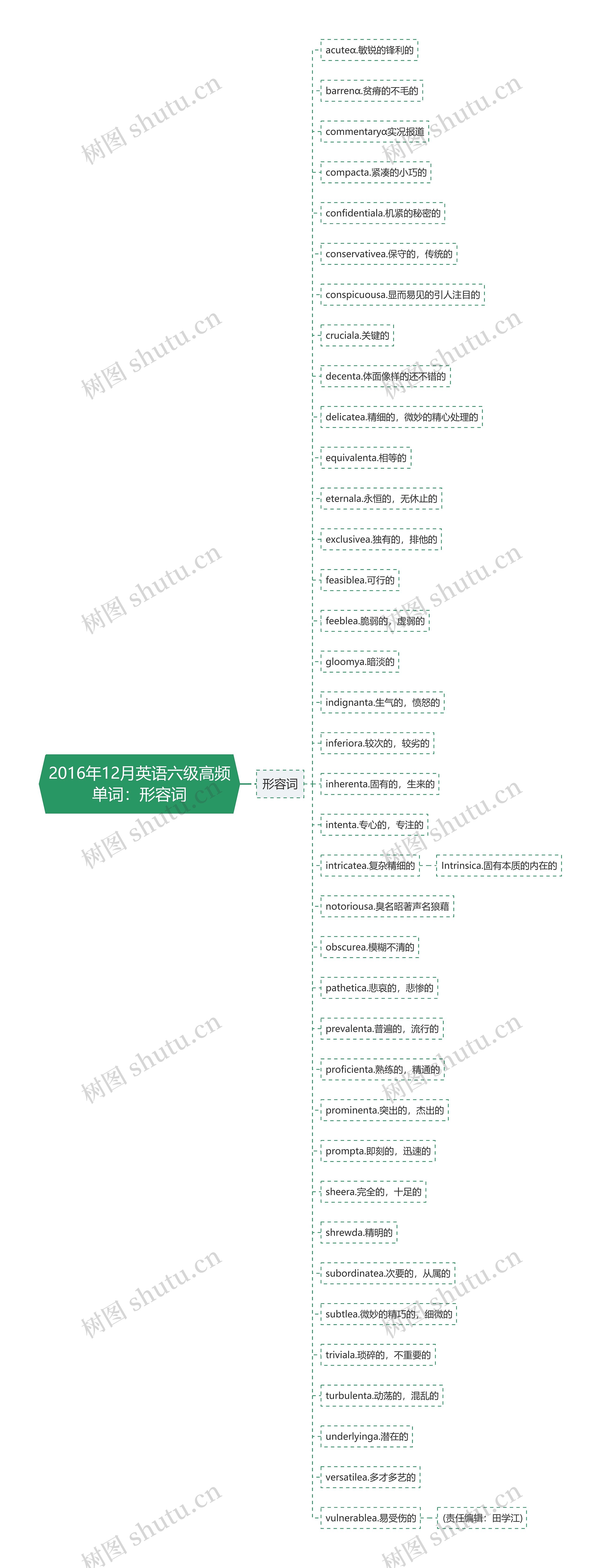 2016年12月英语六级高频单词：形容词