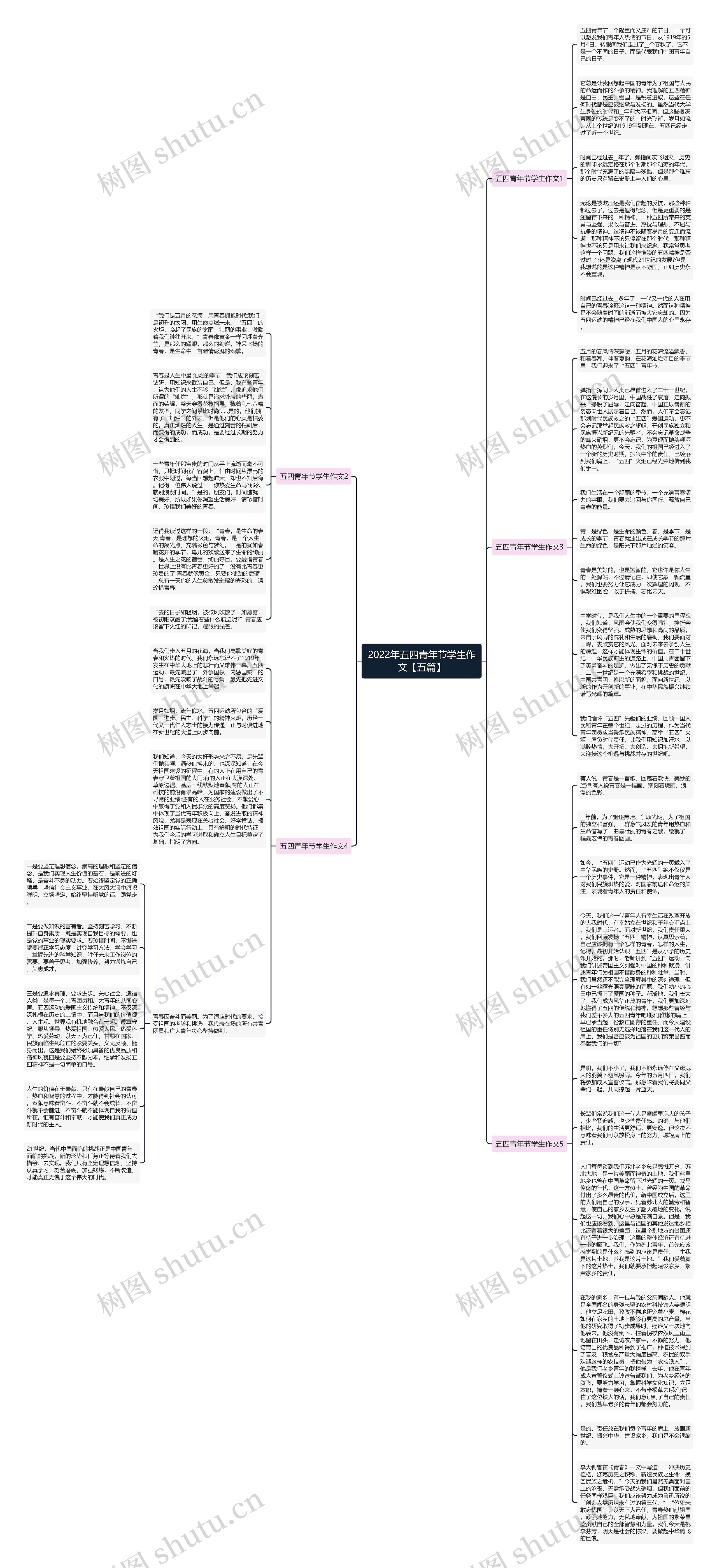 2022年五四青年节学生作文【五篇】思维导图