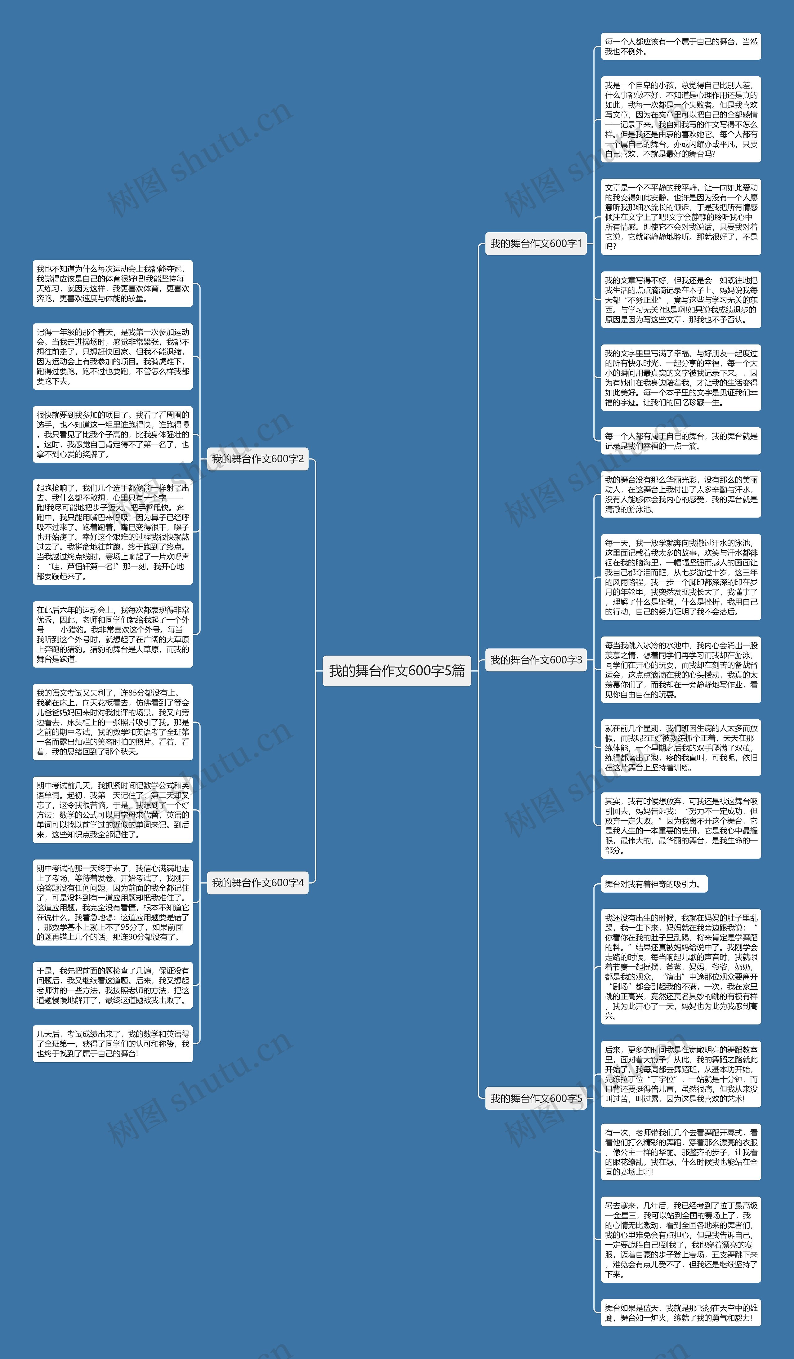 我的舞台作文600字5篇思维导图