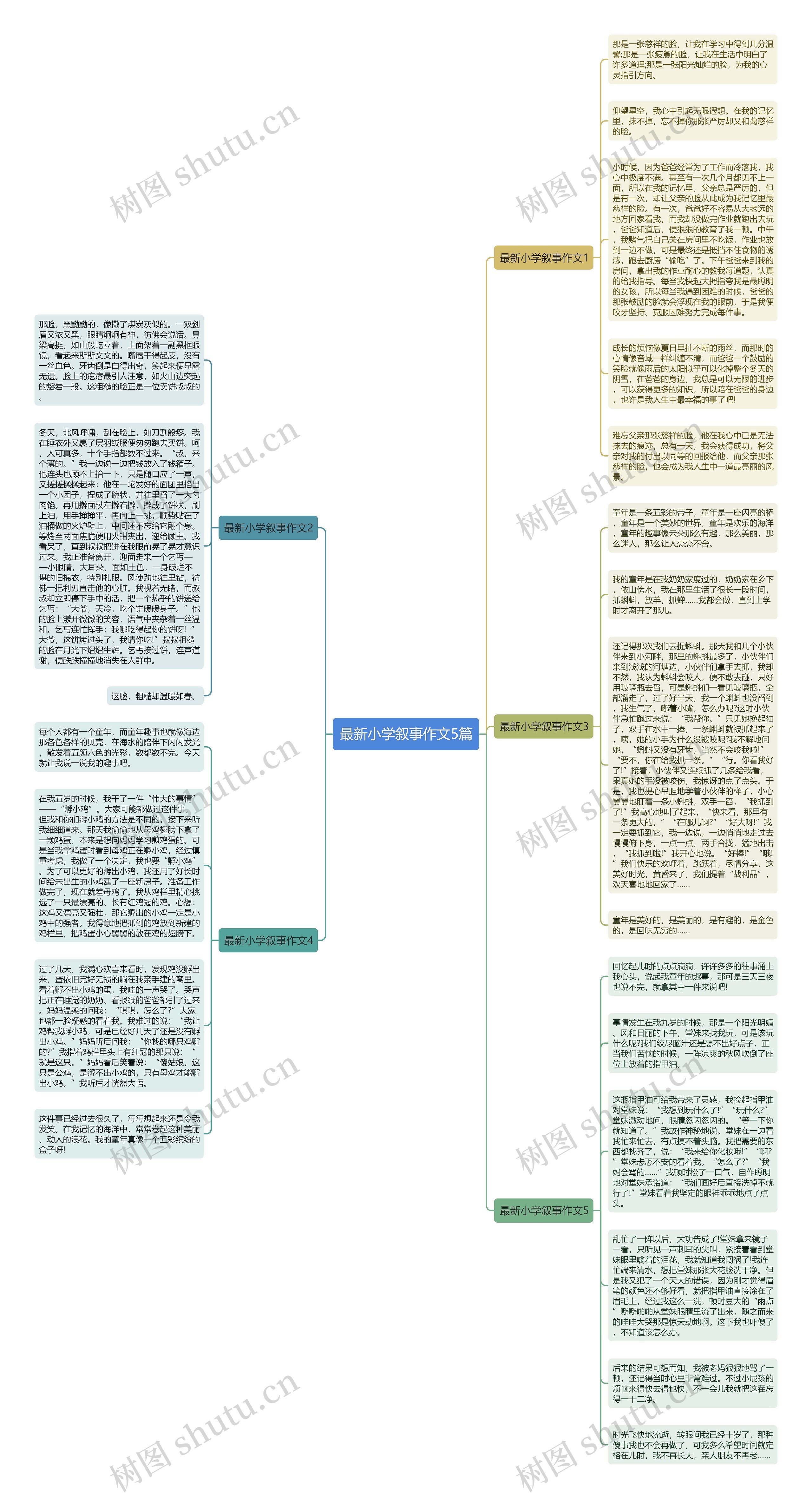 最新小学叙事作文5篇思维导图