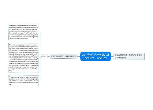 2017年6月大学英语六级作文范文：同辈压力