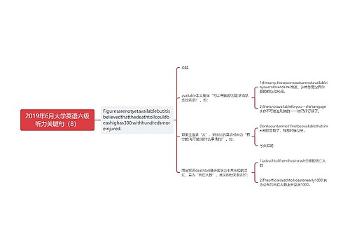 2019年6月大学英语六级听力关键句（8）