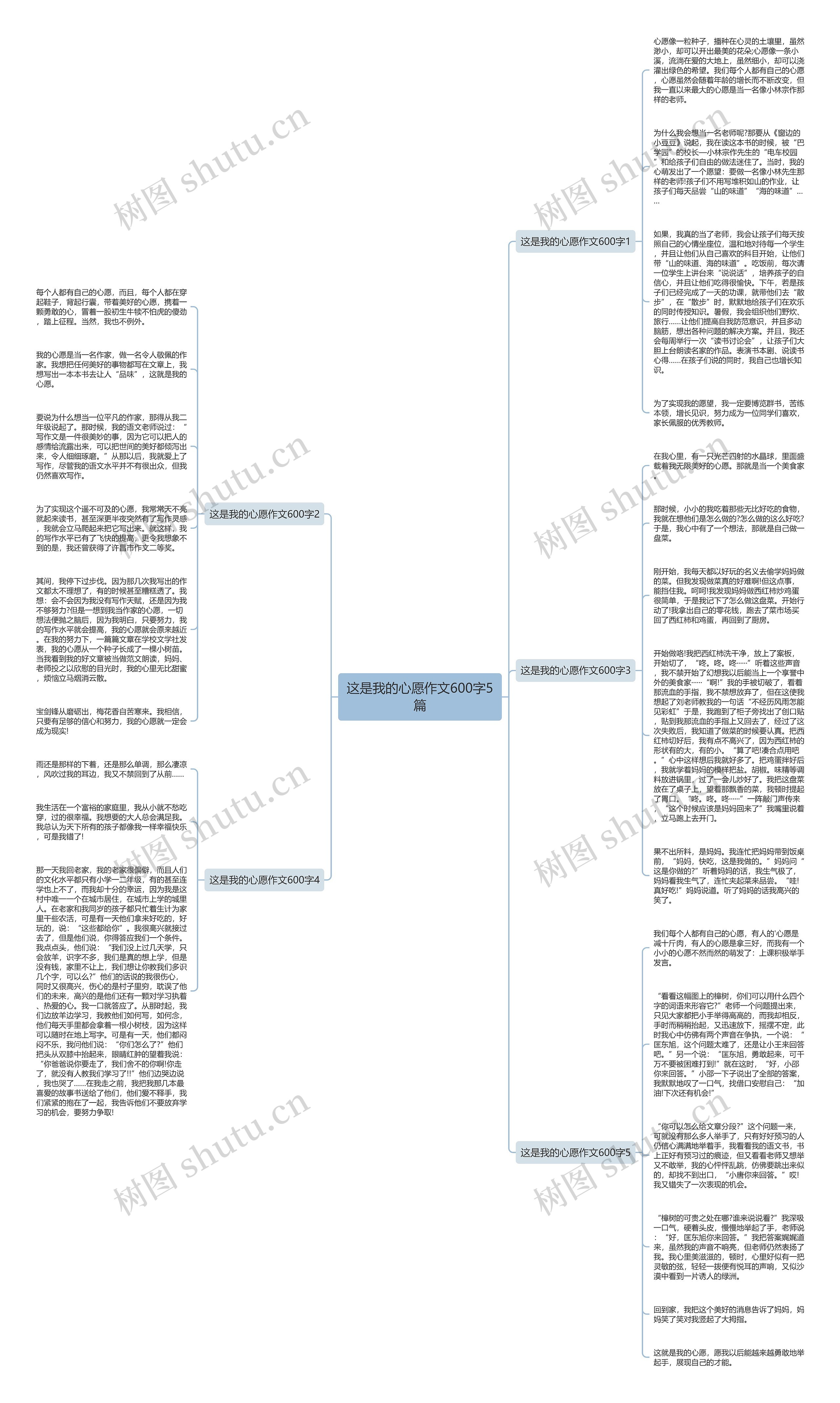 这是我的心愿作文600字5篇思维导图高清图 这是我的心愿作文600字5篇思维导图
