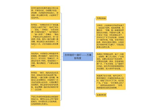 怎样做好一盏灯——万事皆有度 