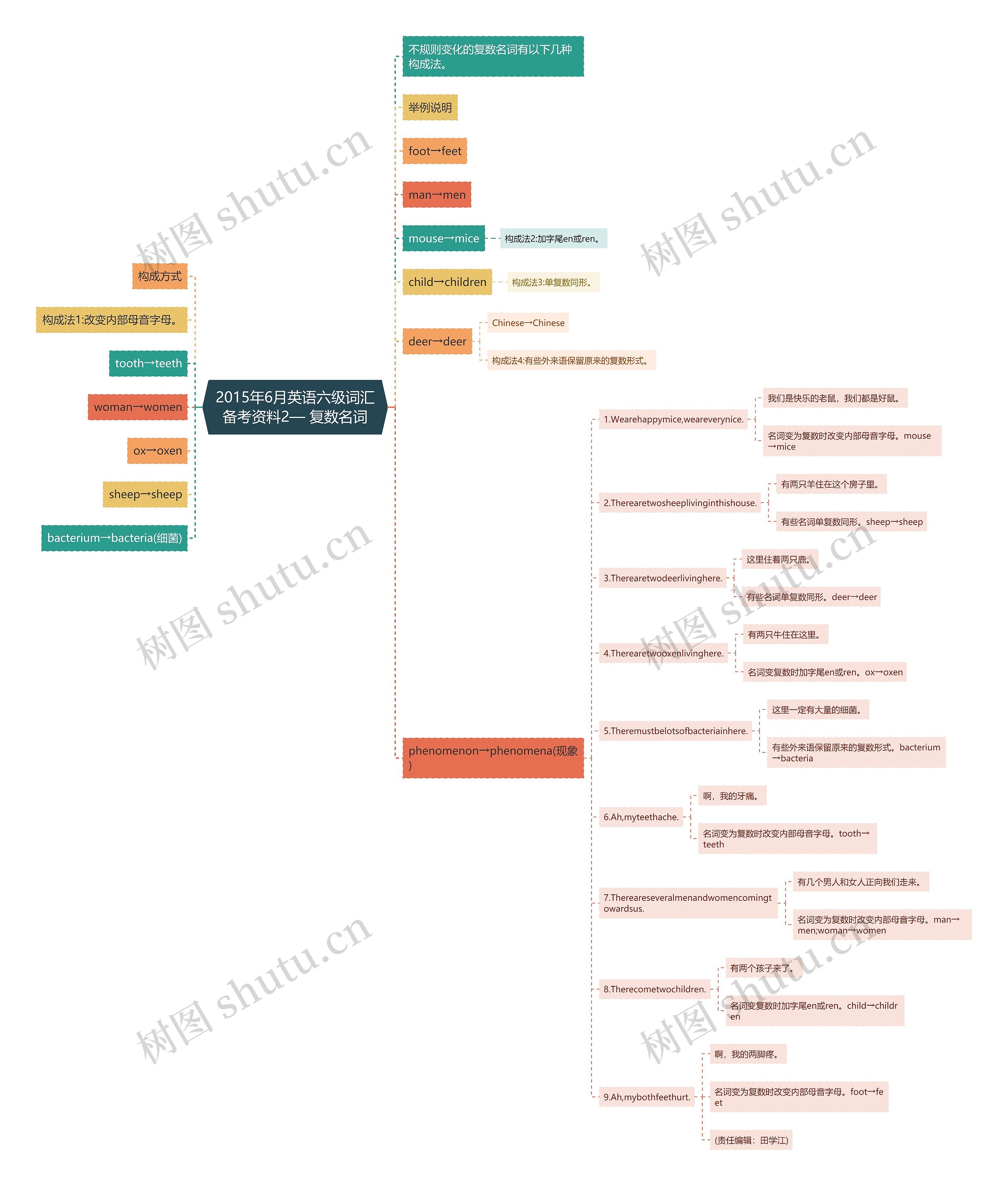 2015年6月英语六级词汇备考资料2— 复数名词思维导图