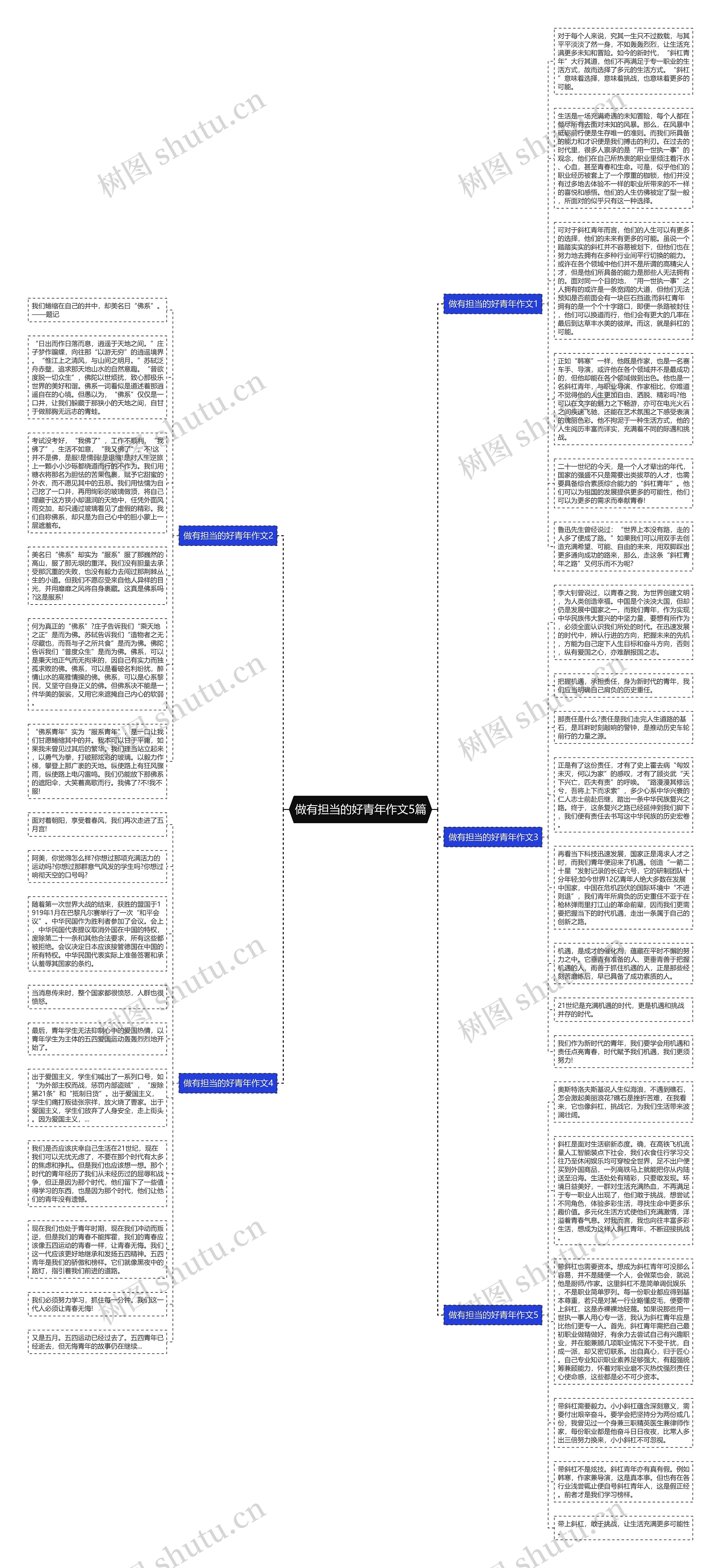 做有担当的好青年作文5篇思维导图