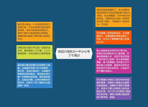 英语六级听力一不小心考了个满分