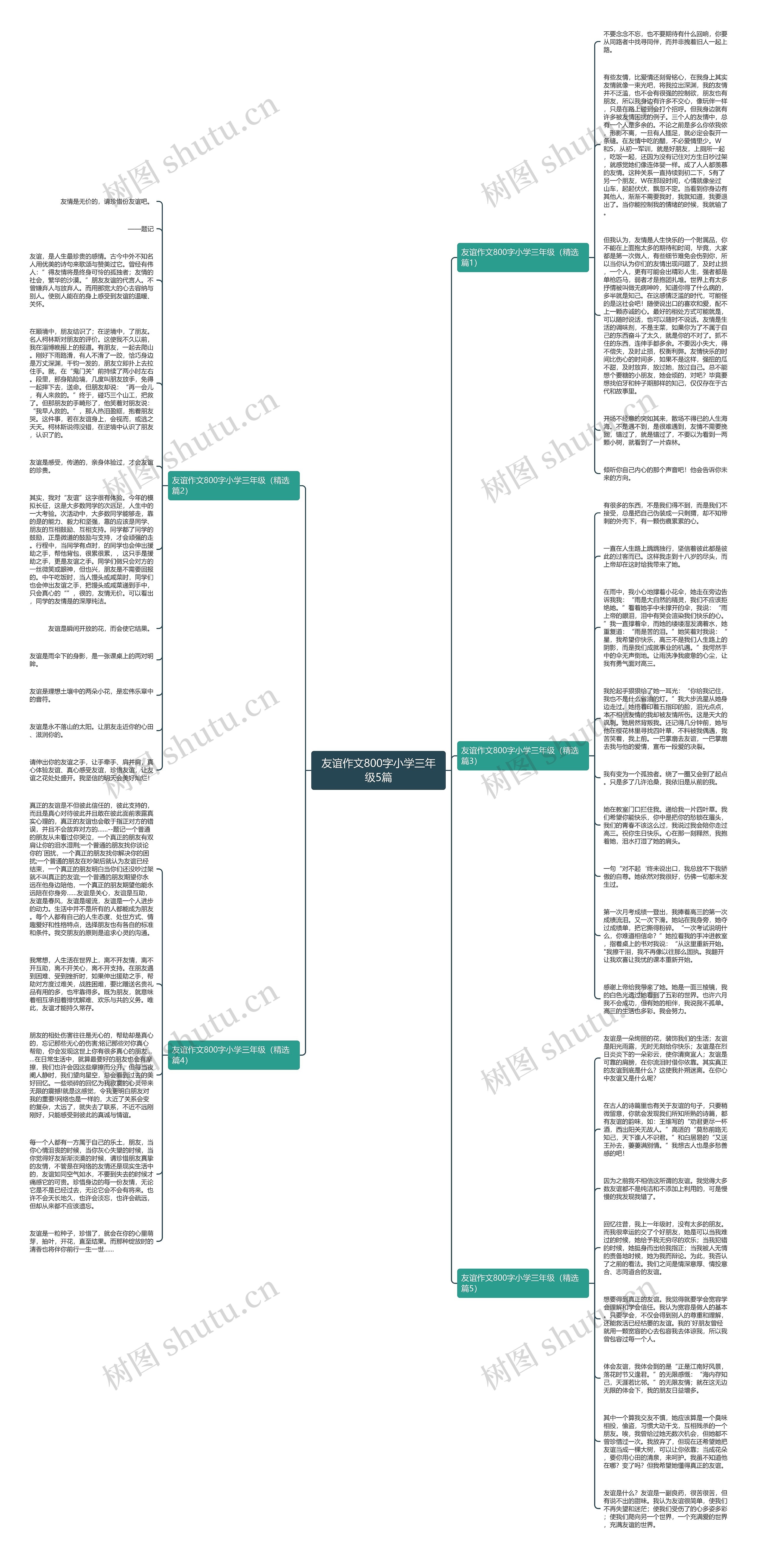 友谊作文800字小学三年级5篇思维导图